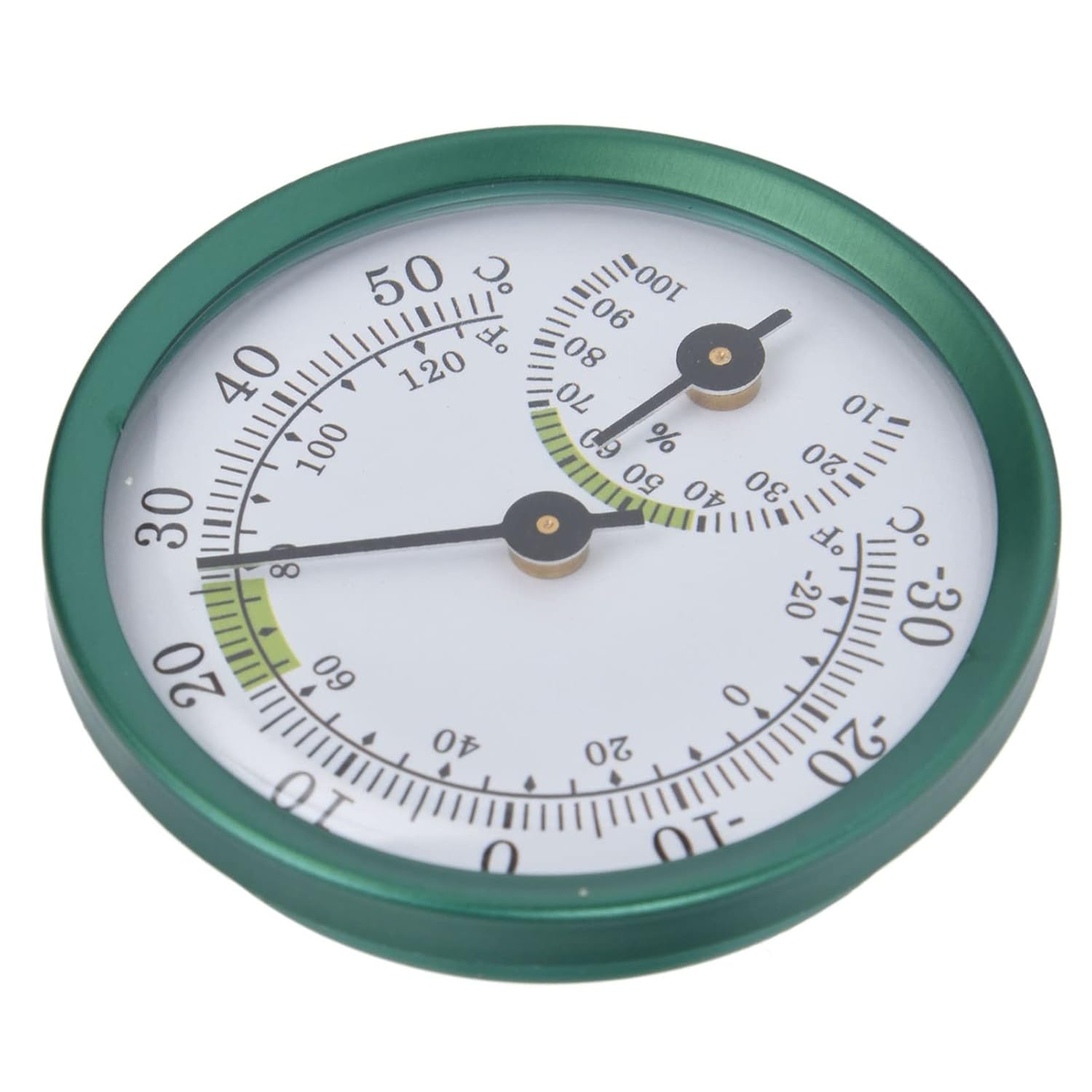 Ejoyous Aluminum Case Thermometer Hygrometer (Green, 2.2X2.2X0.5In), Dual Measurement (Temperature & Humidity), 17G Lightweight Portable, for Greenhouse/Warehouse/Home/Office image number 2