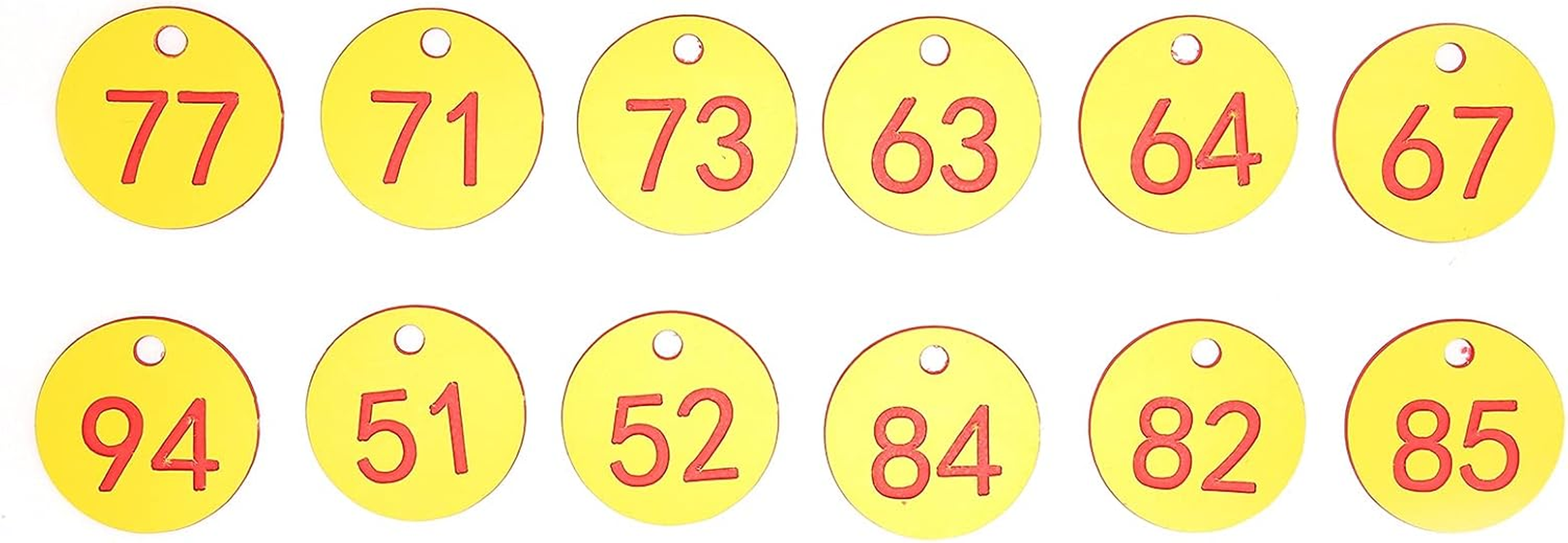 Fdit 50Pcs Beehive Marker Number Marker Perforated Number Beehive Mark with Hole Livestock Accessory Red+Yellow for Beekeeping image number 6