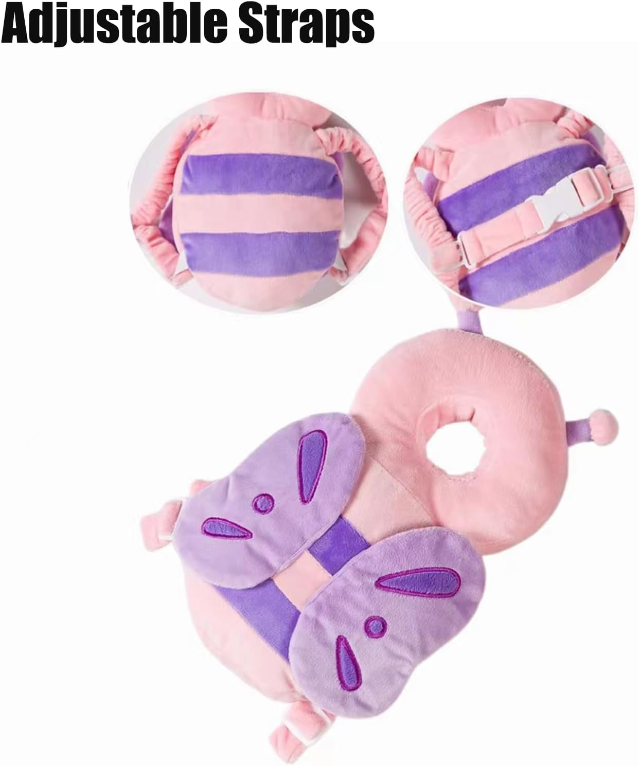 Pandaear Baby Head Protection Backpack, Toddler Walking Head Protector, Adjustable Head Protector Pad Safety Cushion - Pink image number 3