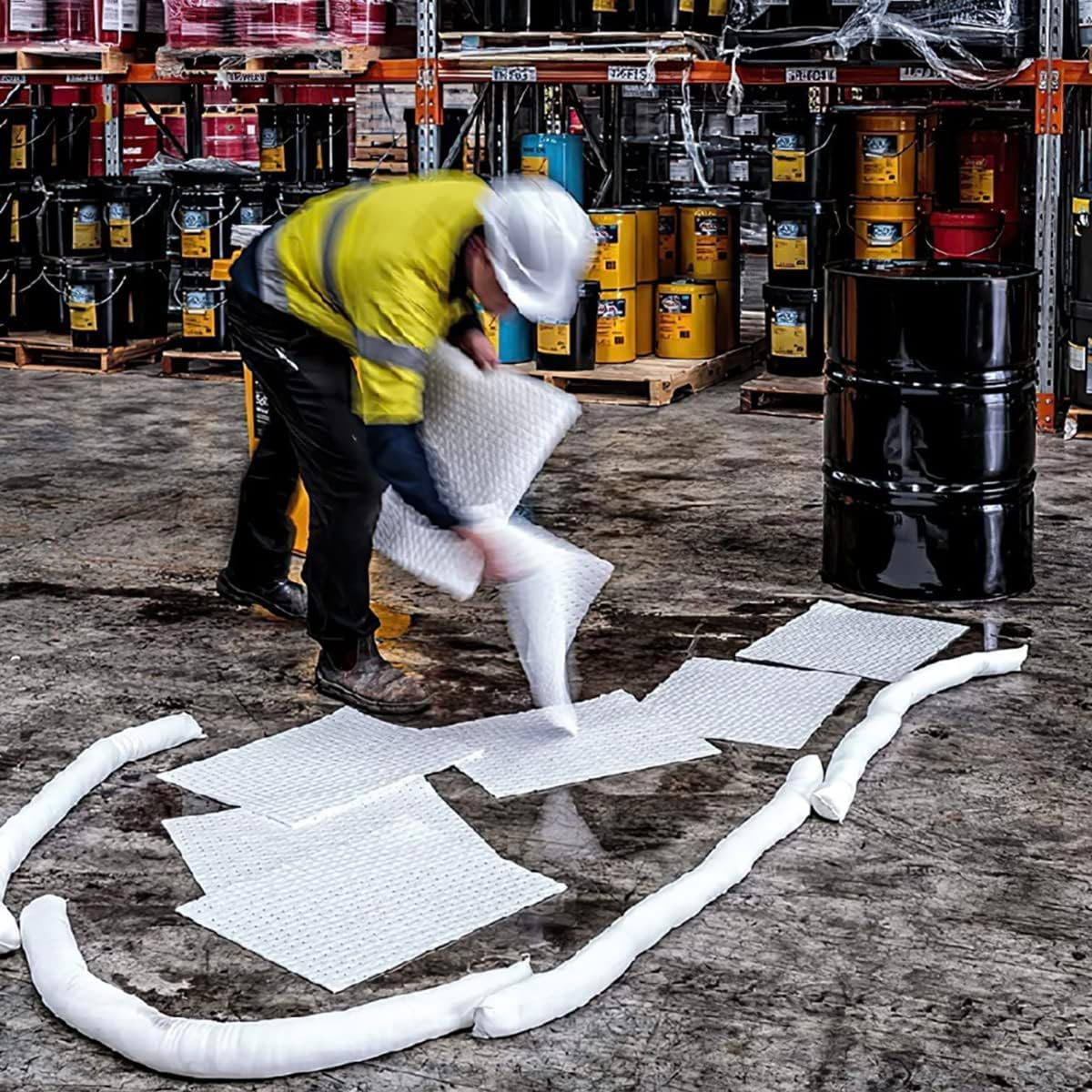 Heavyweight Oil Absorbing Pads,White Absorbing Heavy Weight Oil-Only Absorbent Mat Pad (20 Pads,15" X 20"')&hellip; image number 2