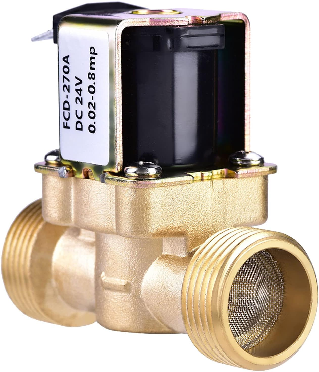 3/4 Brass Electric Solenoid Valve, DC 24V Normally Closed Water Inlet Switch Quick Connect Water Solenoid Valve Electric Solenoid Magnetic Valve for Water Control image number 3