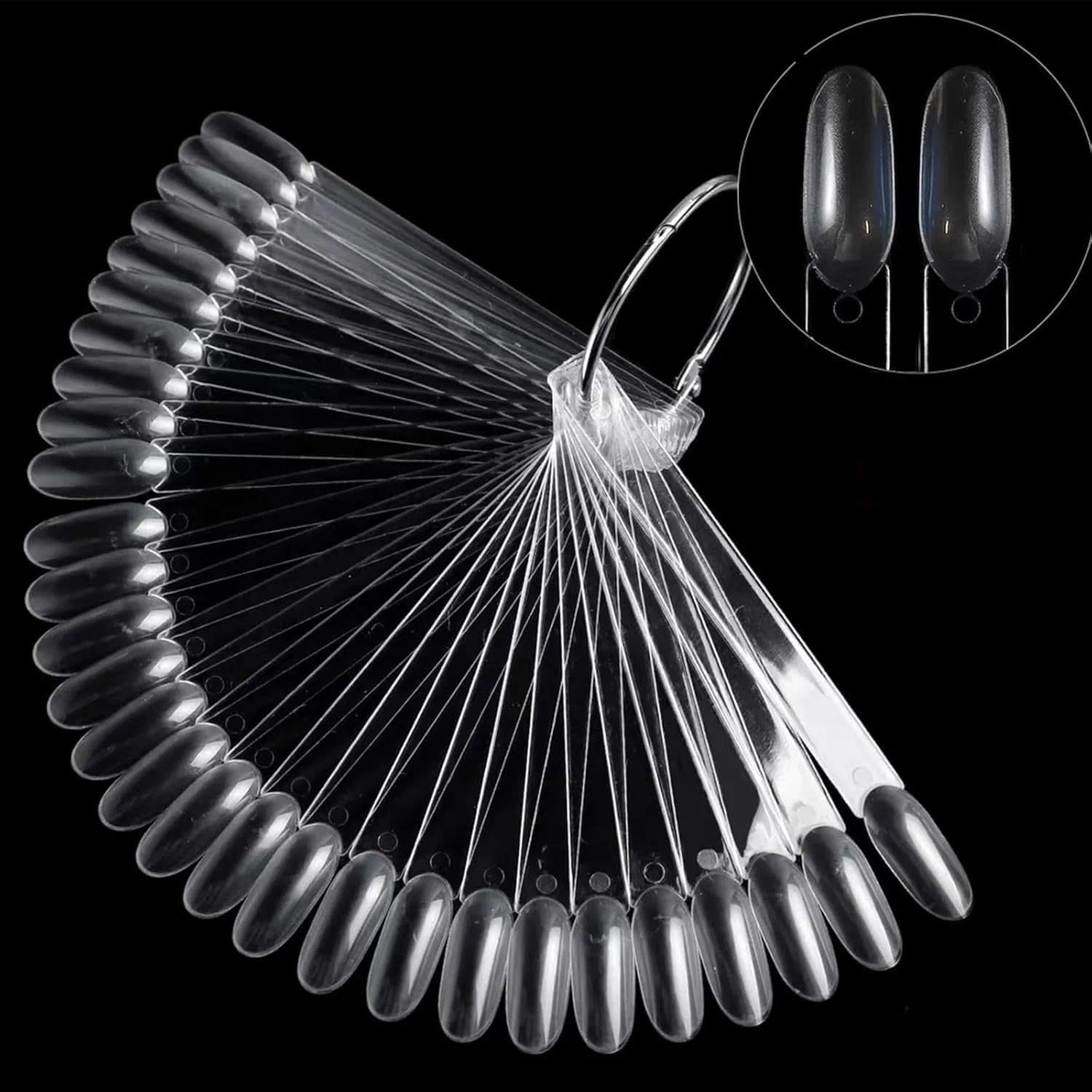 Weidllys 100 Pcs Nail Colour Display Tips, round Shape, Acrylic, 100 Count, Salon Nail Samples Sticks for Gel Polish, Practice, Tips & Designs image number 1