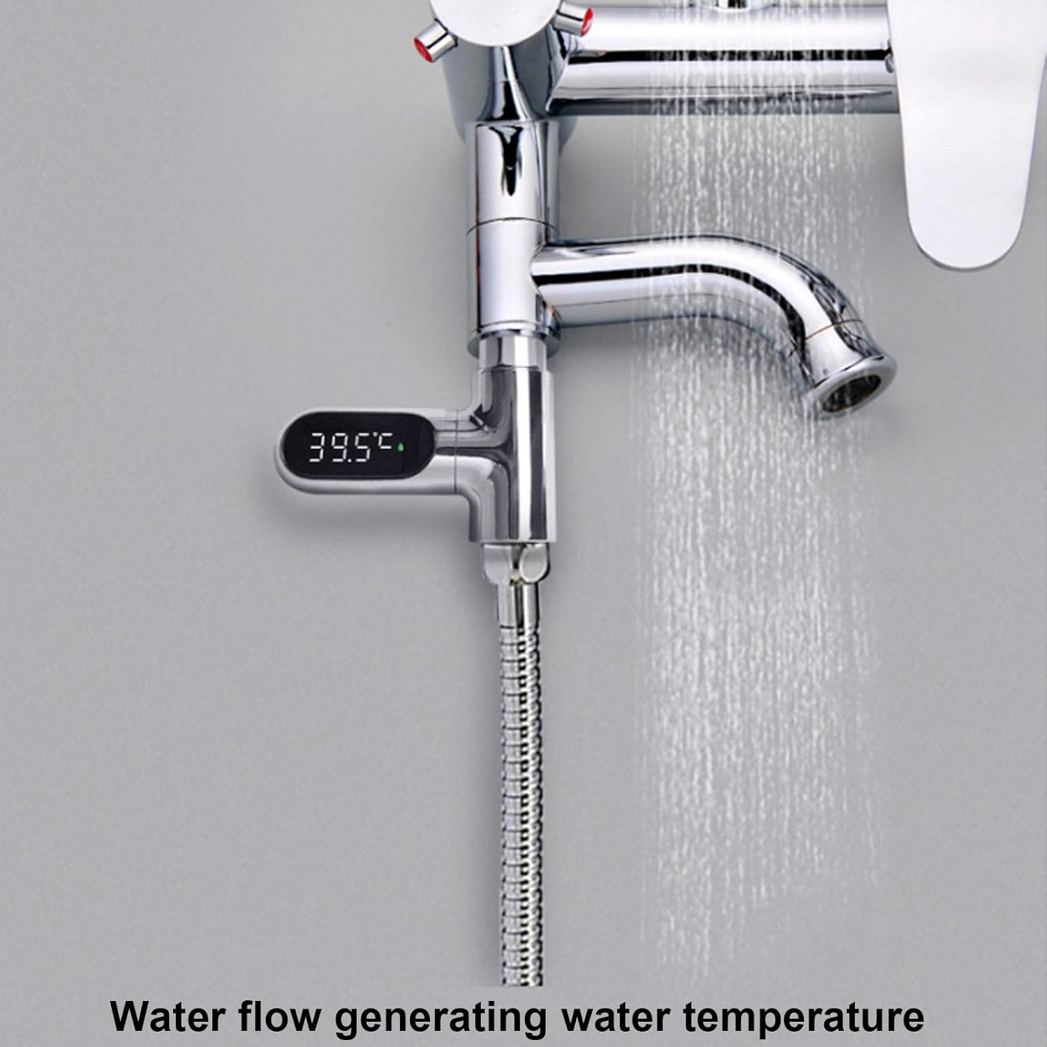 Cryfokt Shower Temperature Indicator, Shower Thermometer Hydrodynamic System Aluminum 3 Color LED Indicator for Bathroom image number 5