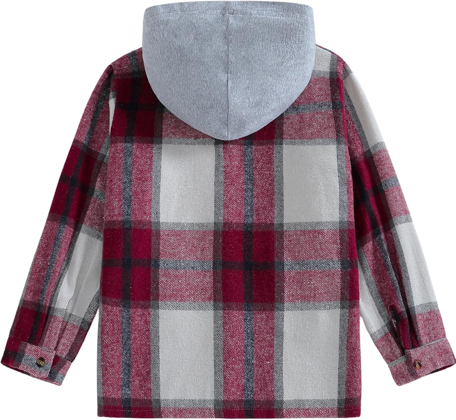 OXUBOAO Girls Flannel Jackets Plaid Button down Coats Pockets Long Sleeve Hooded Jacket for Fall Winter image number 6