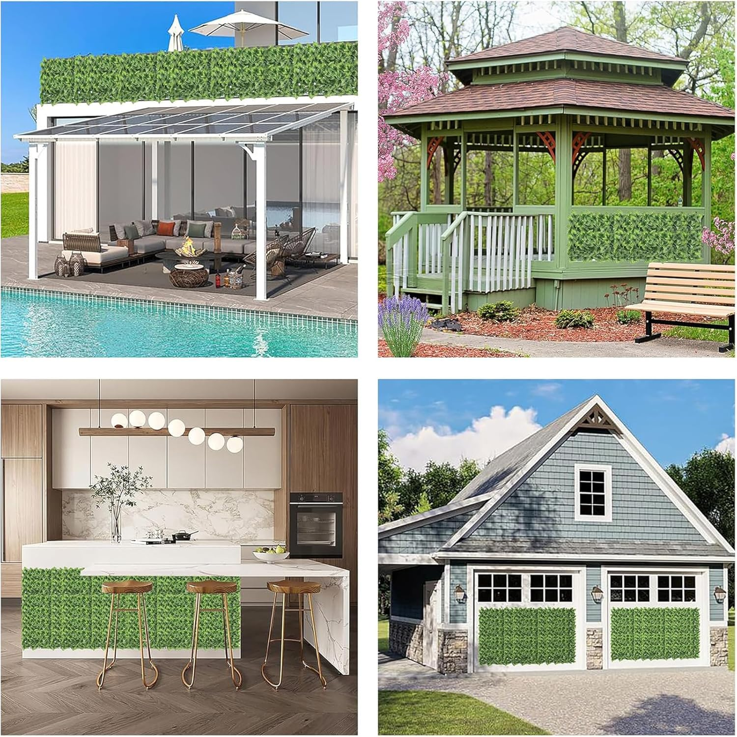 Artificial Ivy Privacy Fence Wall Screen,120X40 in Artificial Faux Ivy Hedge, Artificial Hedges Fence and Faux Ivy Vine Leaf Decoration for Outdoor Garden D&eacute;cor (Watermelon Leaves) image number 2