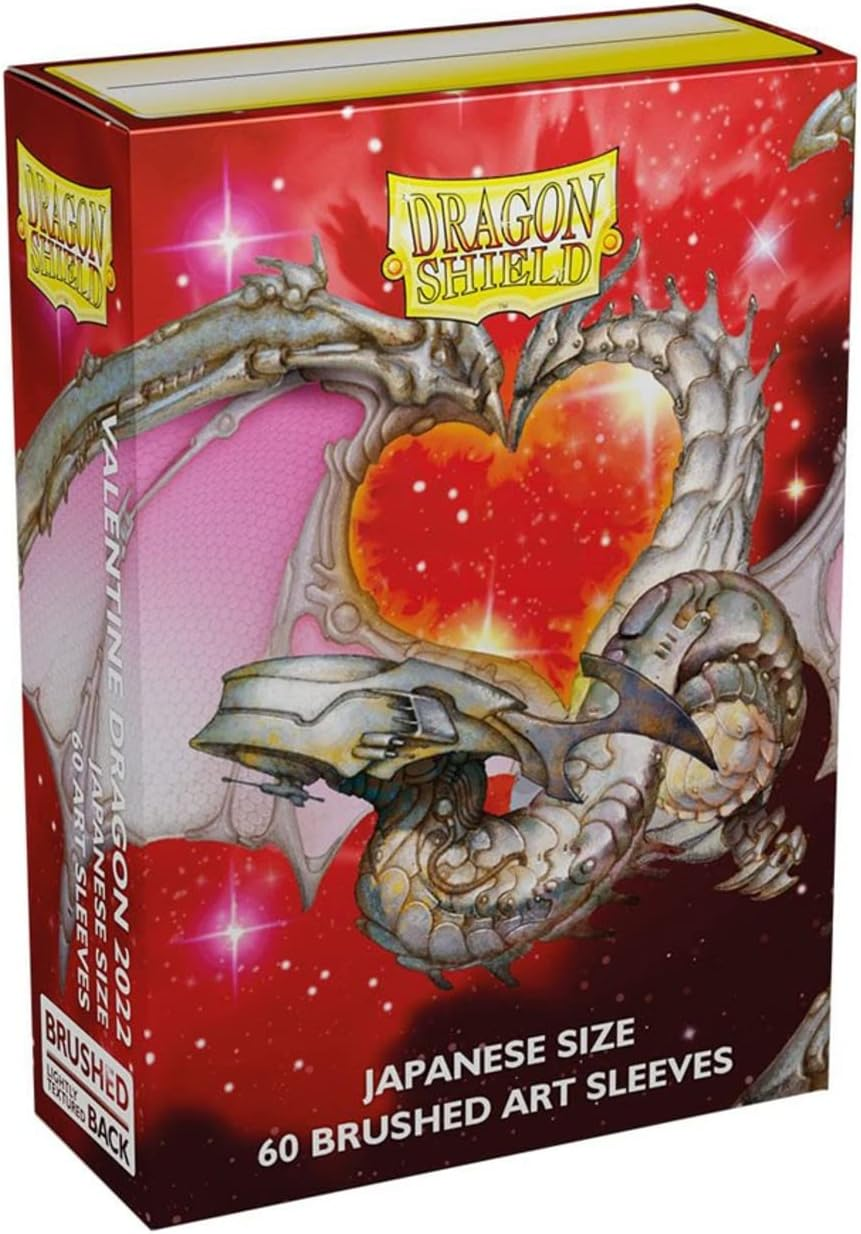 Dragon Shield Japanese Size Sleeves &ndash; Limited Edition Brushed Art: Valentine Dragon 2022 - Card Sleeves Smooth & Tough - Compatible with Pokemon, Yugioh, & Magic the Gathering &ndash; MTG, TCG, OCG