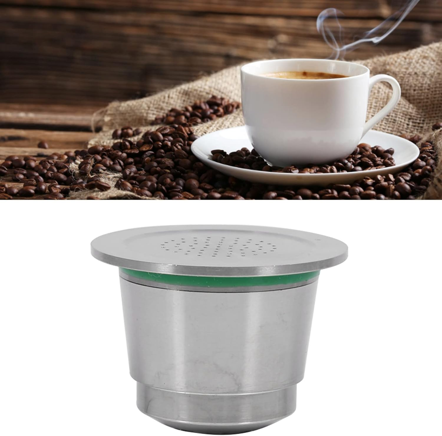 Refillable Coffee Capsule for Stainless Steel Reusable Capsule Coffee Pods with Spoon Reusable Capsules Suitable for Coffee Machines image number 5