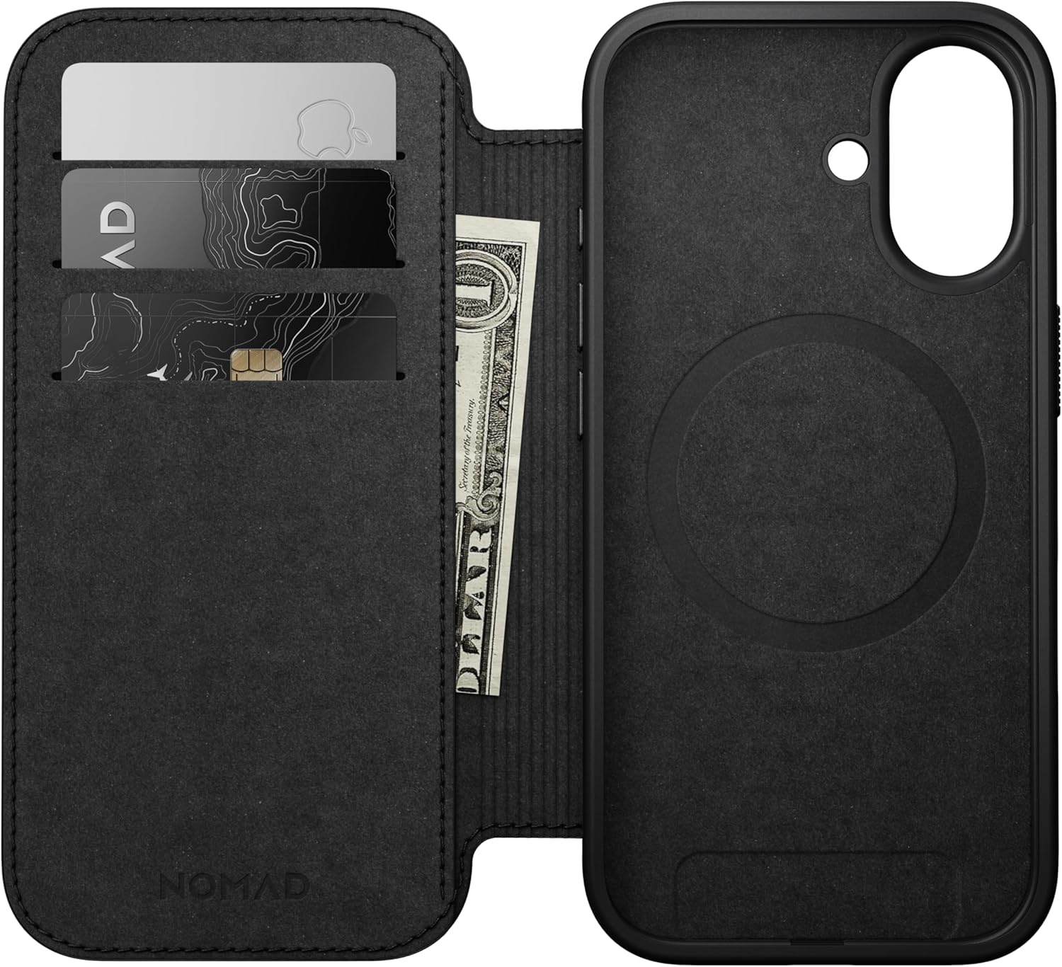 Nomad Modern Leather Folio Flip Phone Case Wallet Apple Iphone 17 Pro Max, Magsafe Compatible, Wireless Charging, Scratch-Resistant Shockproof Protective Cover Case - Black Ecco - Brown Ecco, Iphone 17 Pro image number 4