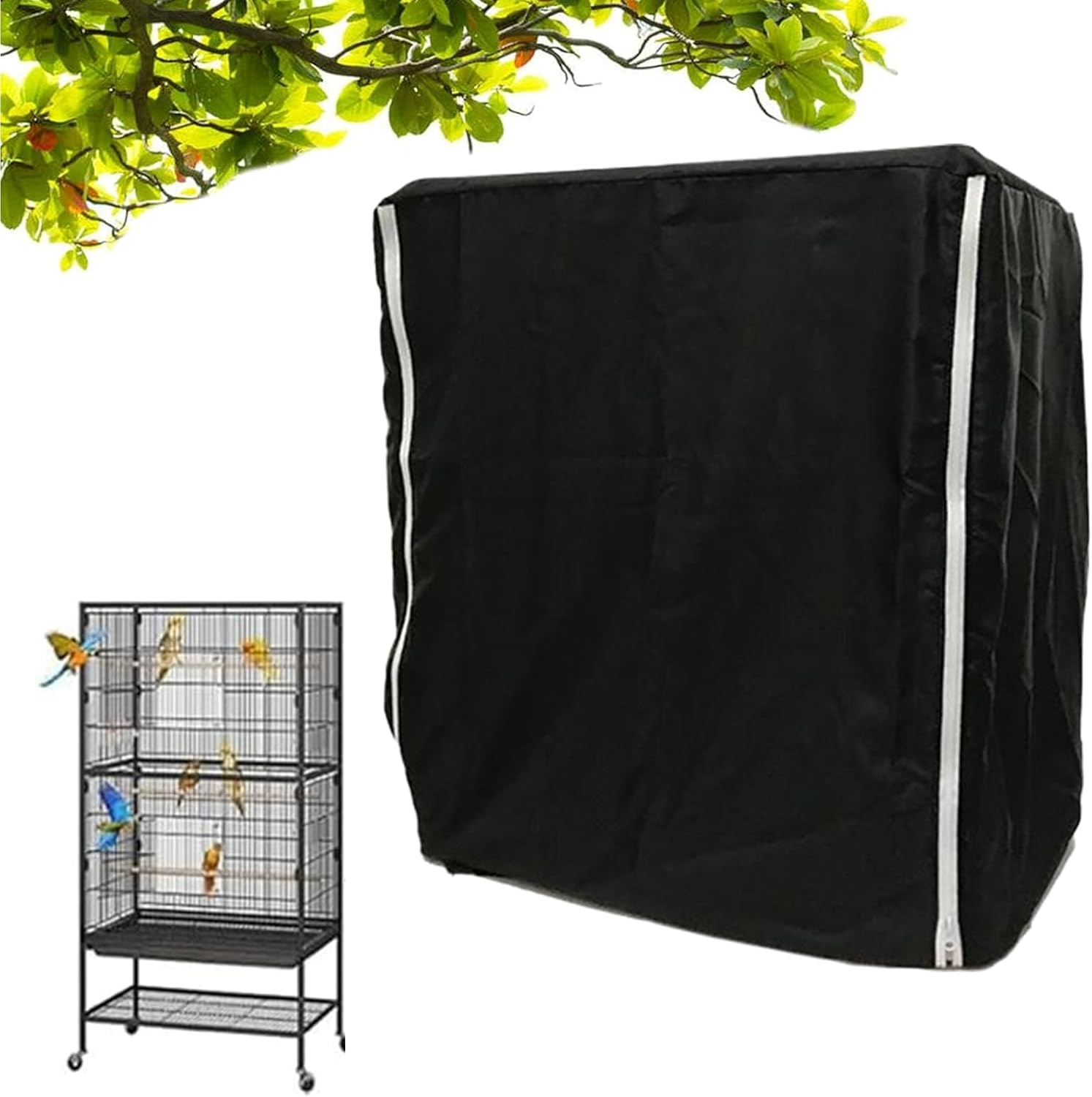 Bird Cage Covers for Night | Windproof Light-Proof Large Crate Cover,Parakeet Parrot Animal Crate Guard,For Canary Parakeet Budgies Finches image number 2