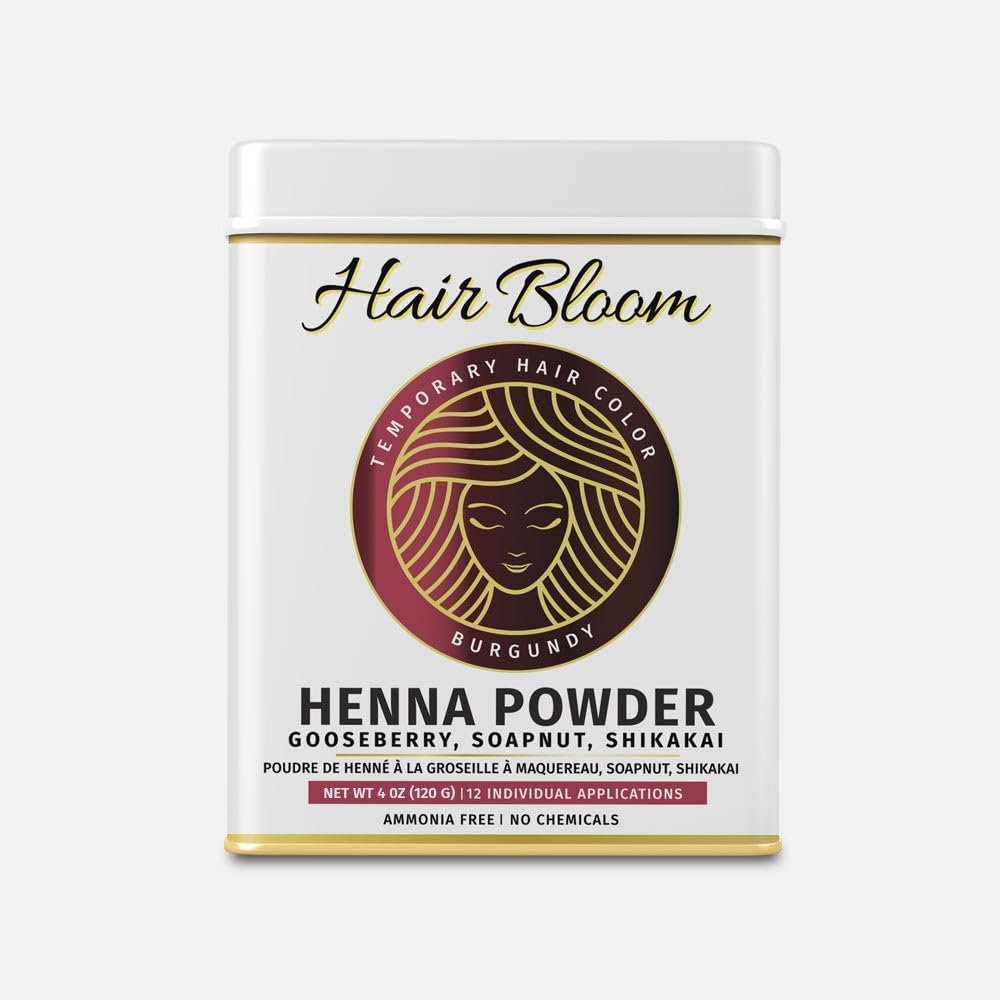 Hair Bloom Natural Red Hair Color- Henna W/Mixed Himalayan Herbs Hair Color Powder- 12 Individual Sachets (10 Gm Each)- Reusable Brush & Tray Included- Shiny & Smooth by Pride of India