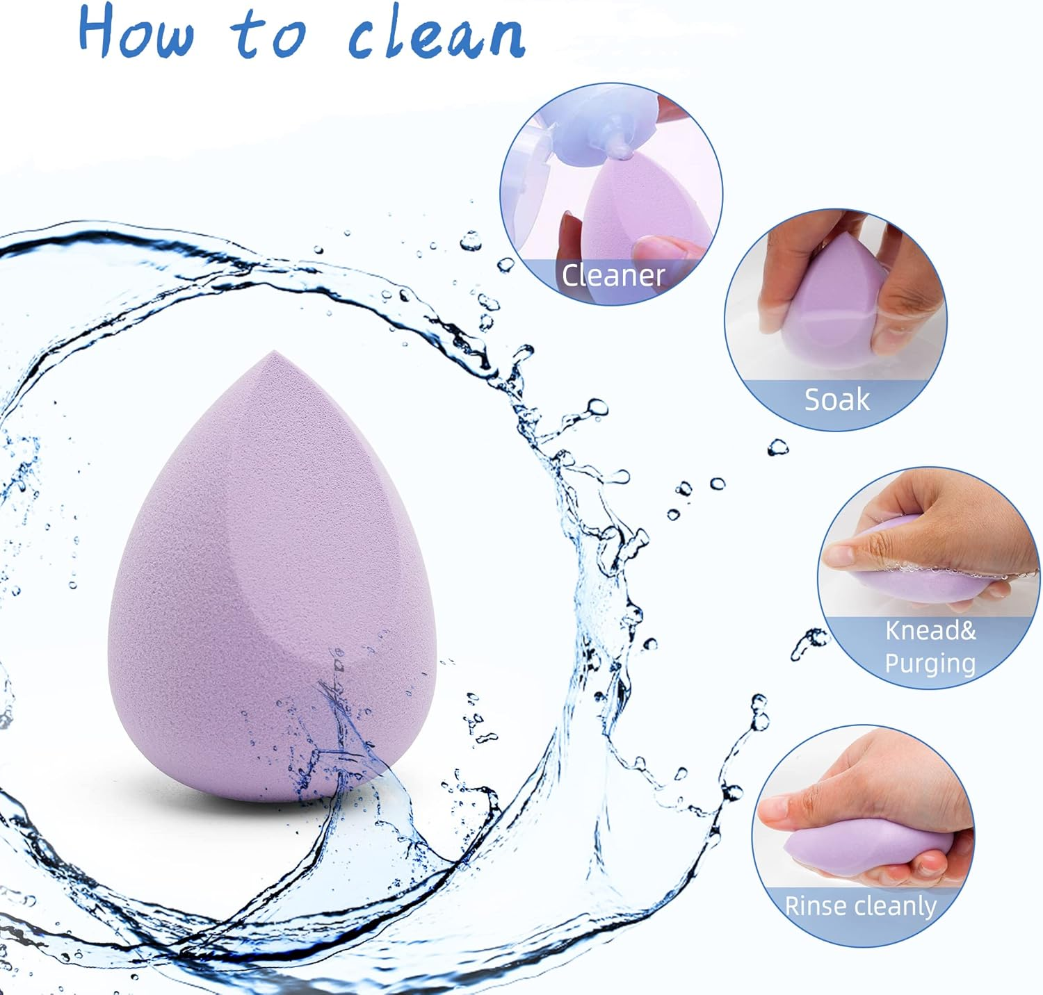 COSTICA Makeup Sponge, 8 Pcs Beauty Blender for Foundation Blending Sponge, Multi-Colored Makeup Blender with Storage Box, Flawless for Liquid Cream and Powder image number 3