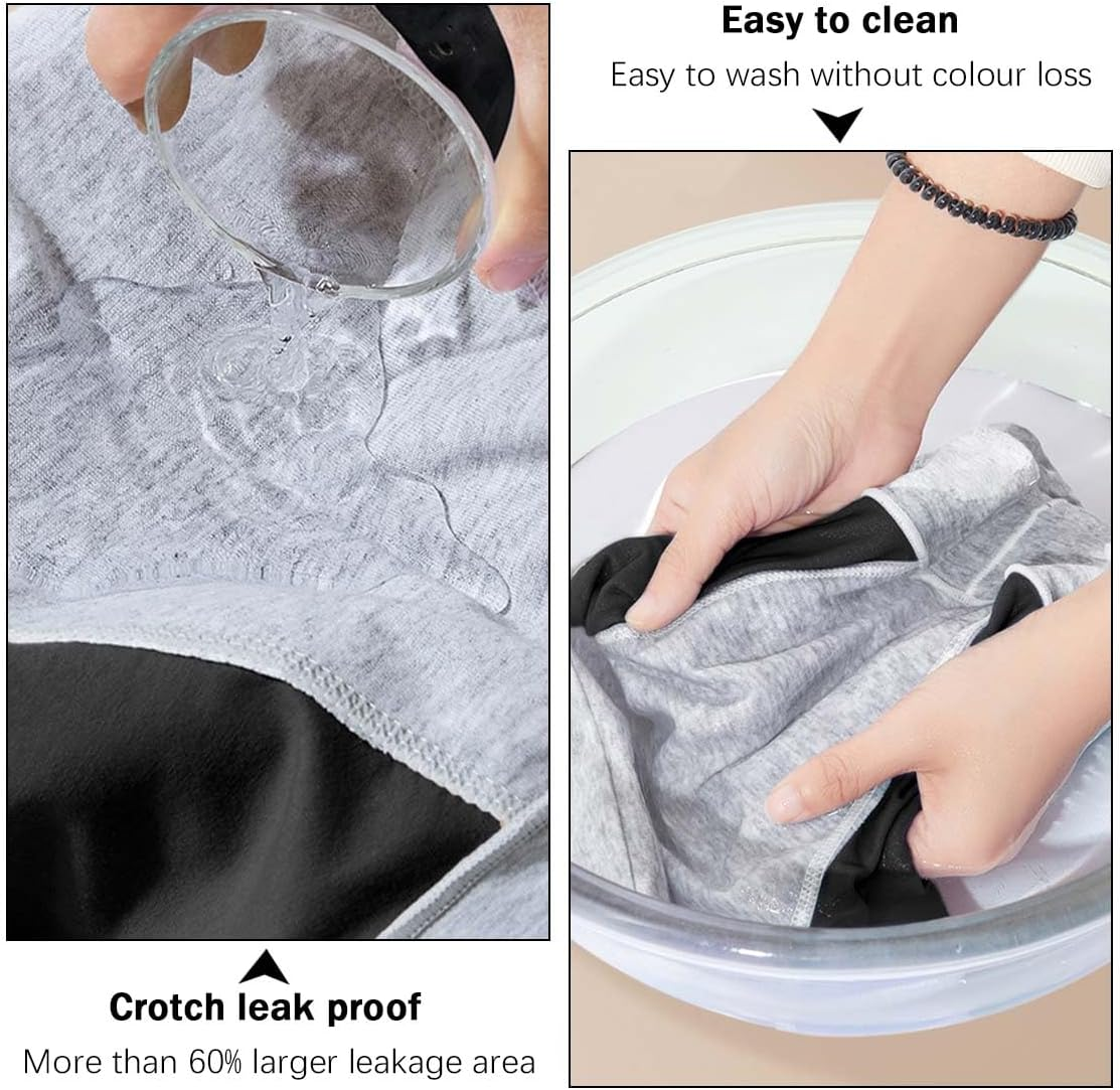 Underwear, Underwear Women Mid-Waist Warm Menstrual Period Leak-Proof Menstrual Pants with Pockets and Arm Lifts plus Size Pack of 5 image number 2