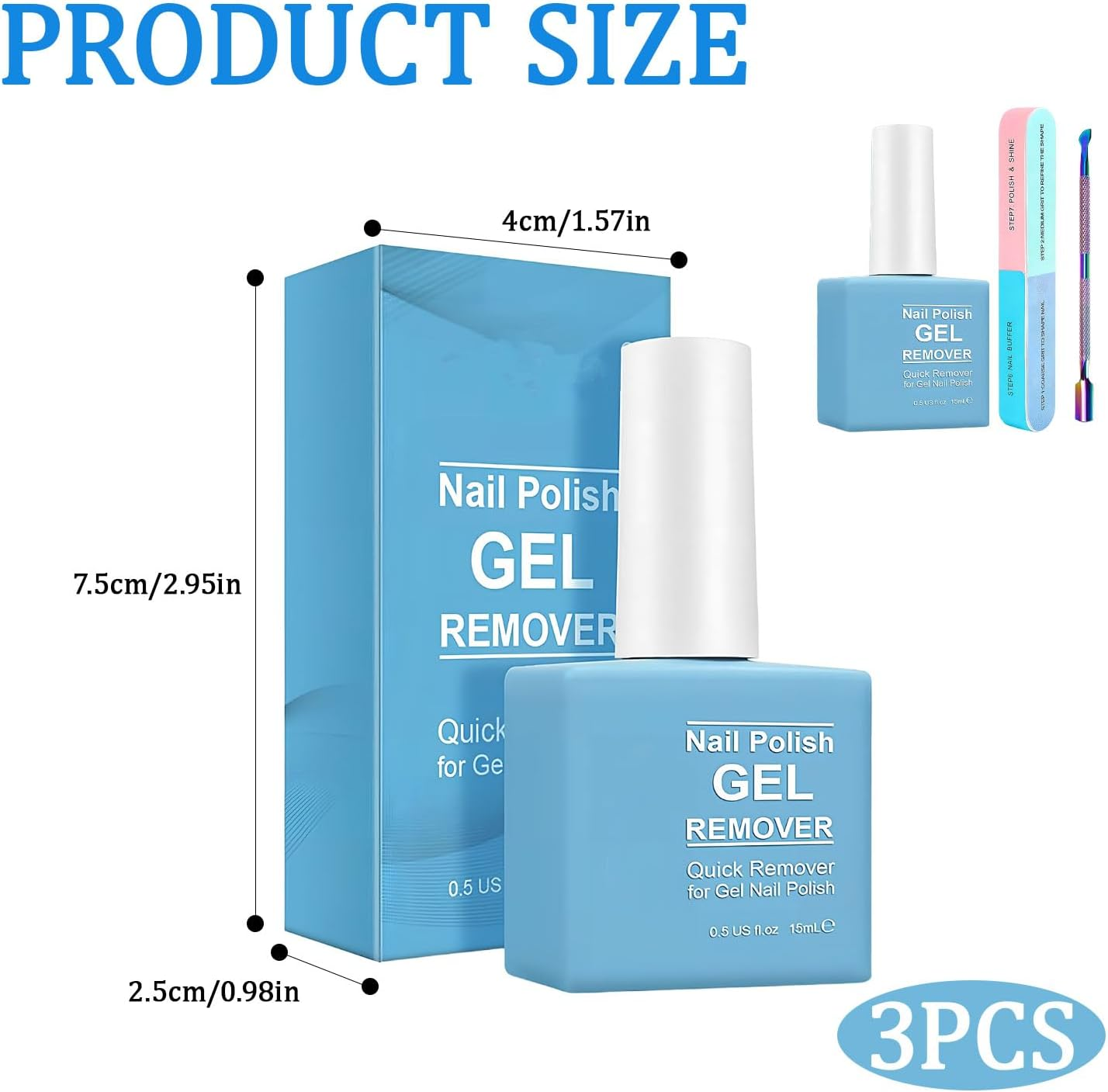 2Pcs Gel Nail Polish Remover Set, with 2Pcs Acetone Nail Polish Remover and Armor Removal Tools, Quick,Simple Gel Nail Polish Removal within 2-5 Minutes, Suitable for Women'S Nail Removal image number 4