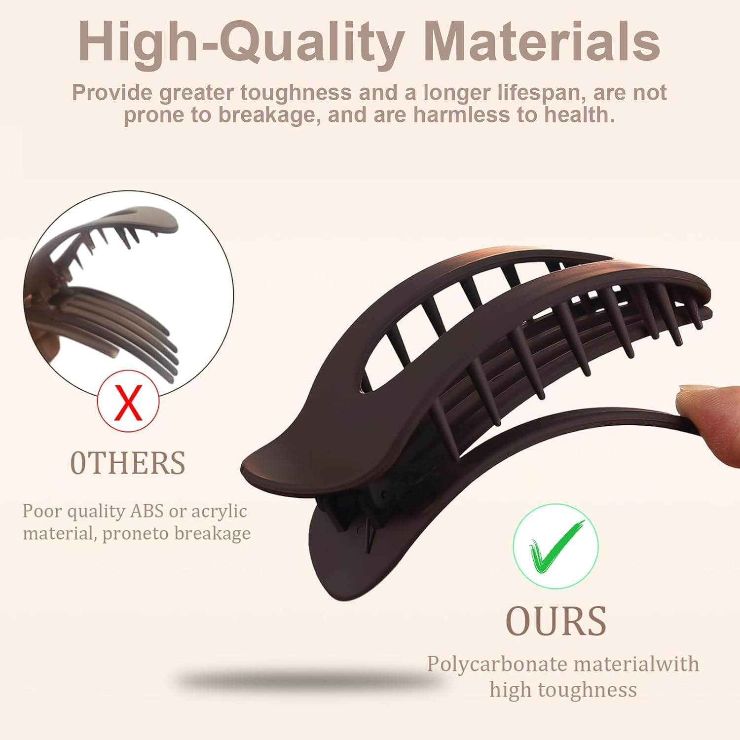 Rhoyee 4 Pack Flat Duckbill Hair Clips for Women &ndash; Non-Slip Strong Hold Hair Claw Clips with Durable Spring, Lightweight Stylish Barrettes for Thick, Thin, Long & Short Hair (4 Colors) image number 5