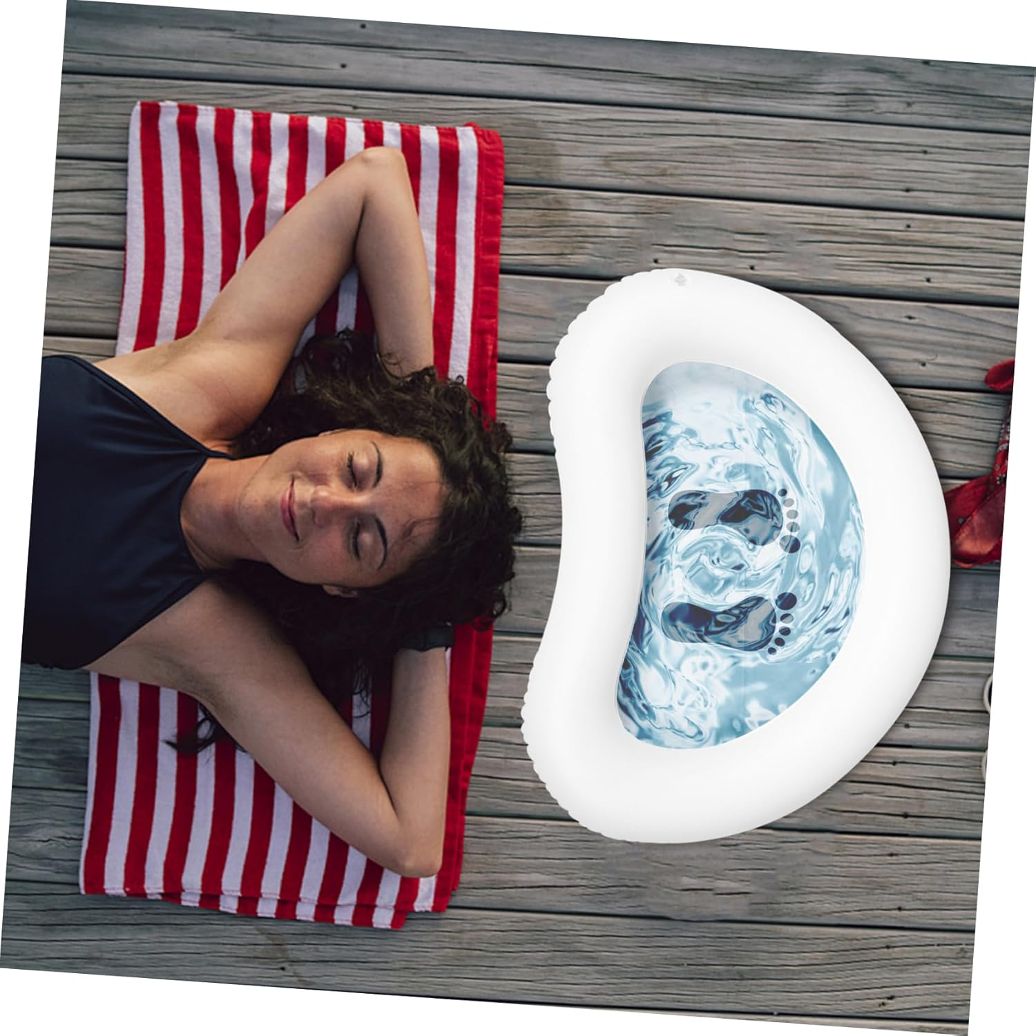 PLAFOPE Inflatable Foot Wash Basin Portable Foot Bath for Relaxation and Cleaning Massage Function for Home Use and Travel image number 2