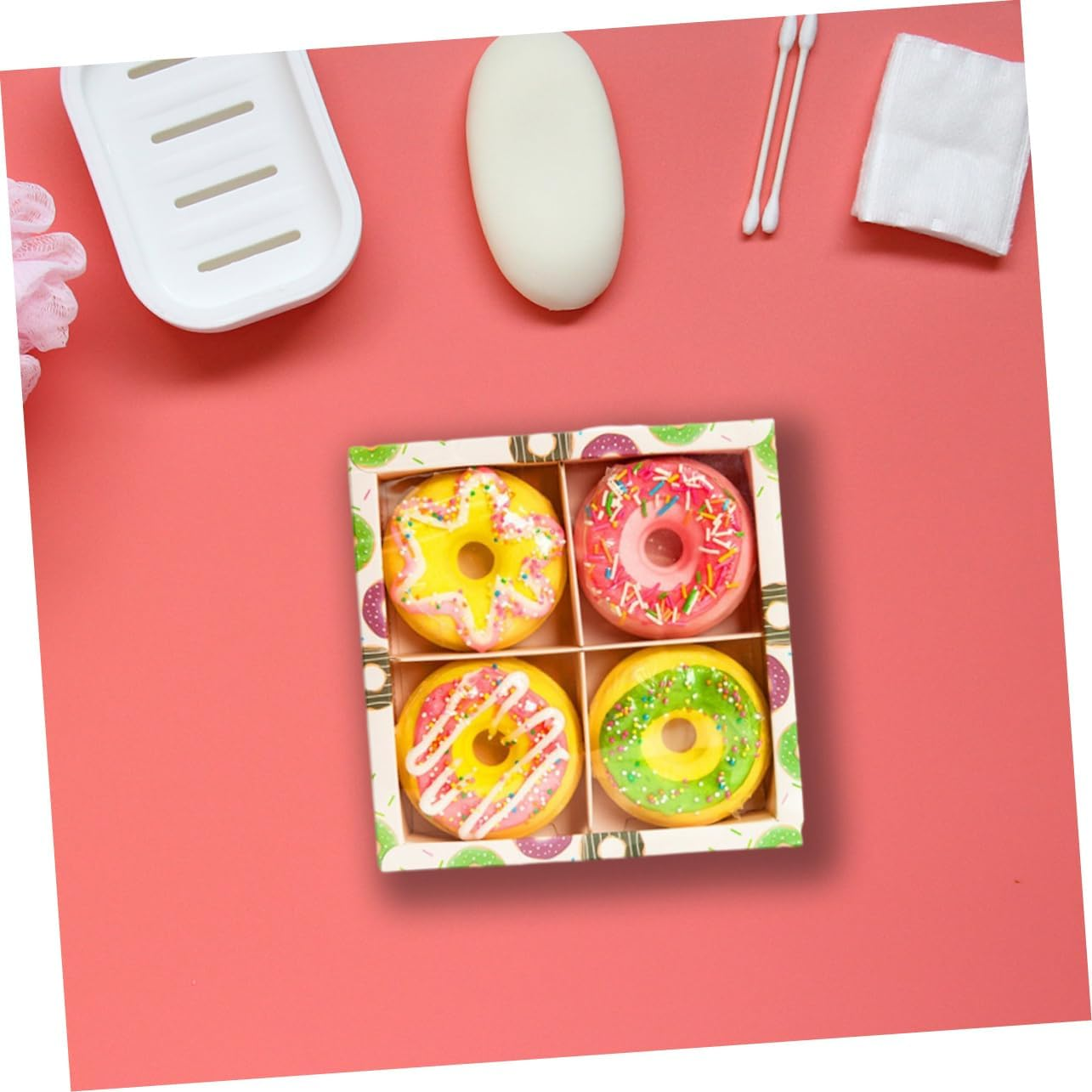 4Pcs Doughnut Shape Bath Salt Balls Aroma Salt Bathing Bombs for Spa Random Style image number 2