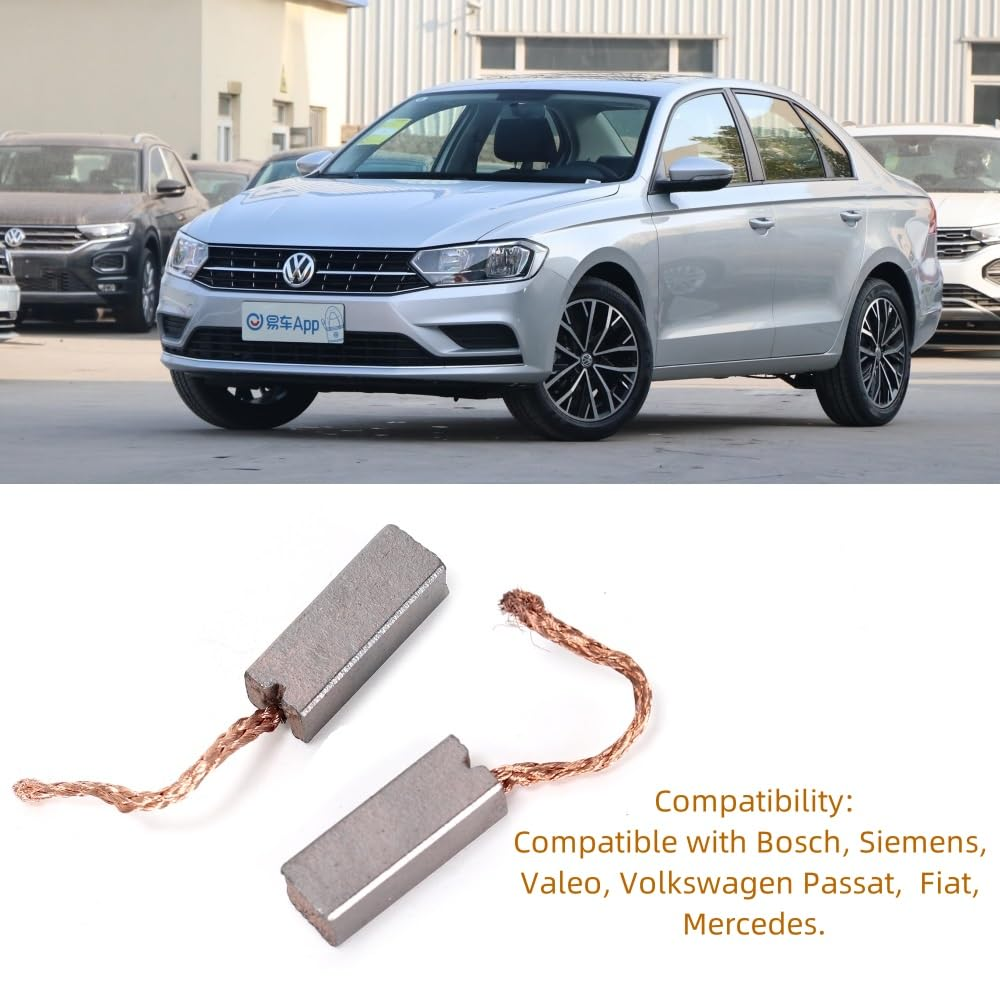 Ruimou 2Pcs Electric Motor Carbon Brushes (21.6 * 8 * 6.8Mm) Wire Length 35Mm for Fan Heater Blower Motor and Various Automotive Applications