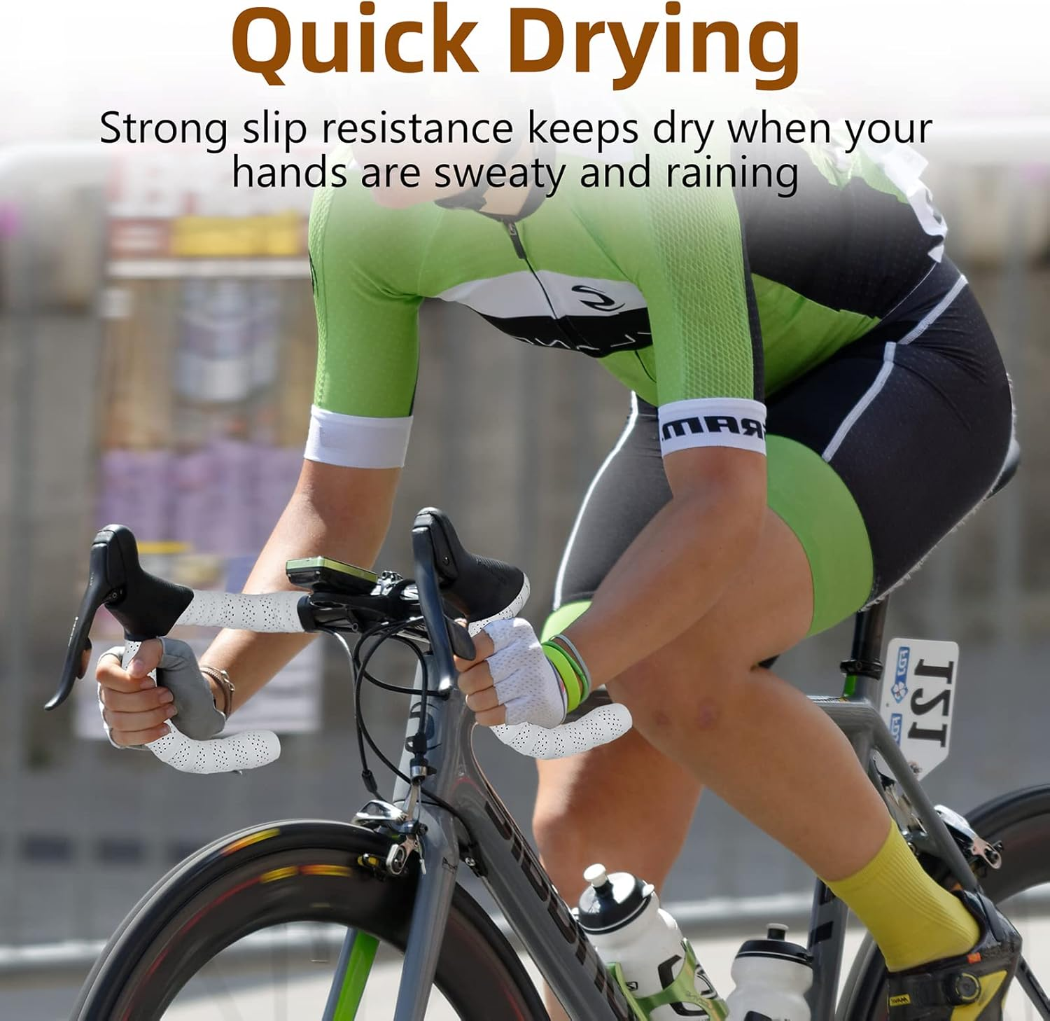 Dosarzo Handlebar Tape, Comfortable Grip Bar Tape for Road Bike, Stable Adhesion Bike Handlebar Tape with White Color - 2 Rolls(Expansion End Plugs) image number 6