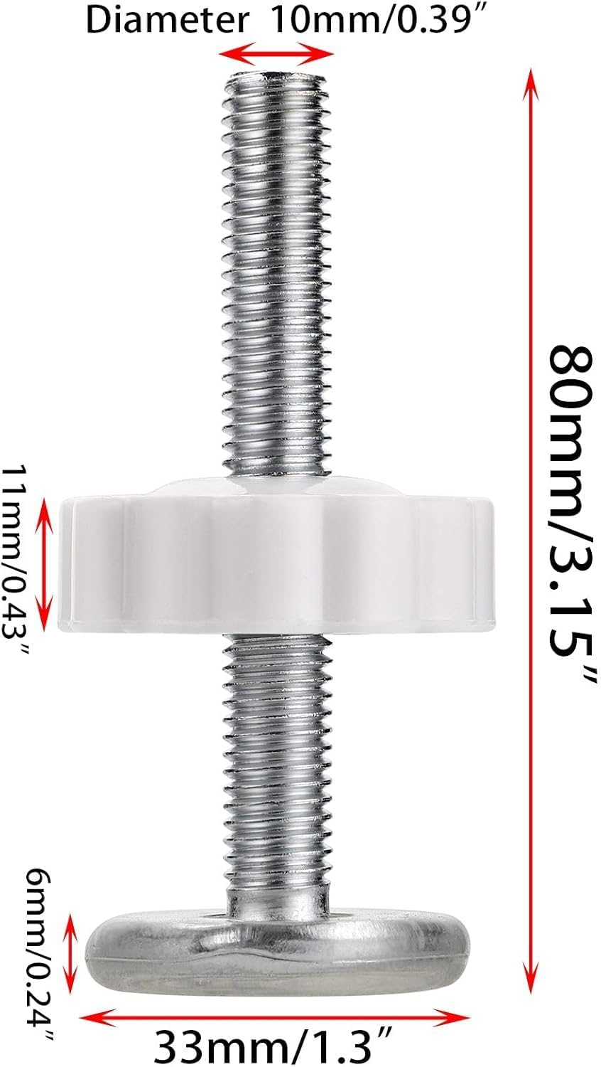 4 Pack Baby Gate Replacement Parts Threaded Spindle Rod Accessory Screw Bolts Kit Fit for All Pressure Mounted Gates (80Mm) Baby Gates Pet Gates Spindle Rods 10Mm(M10) image number 2