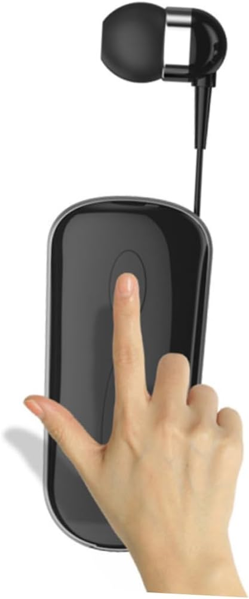 HOLIDYOYO Wireless Retractable Clip-On Wireless Earphones for Sports, Lightweight Wireless Earbuds with Microphone, Black for Running and Outdoor Fitness image number 2