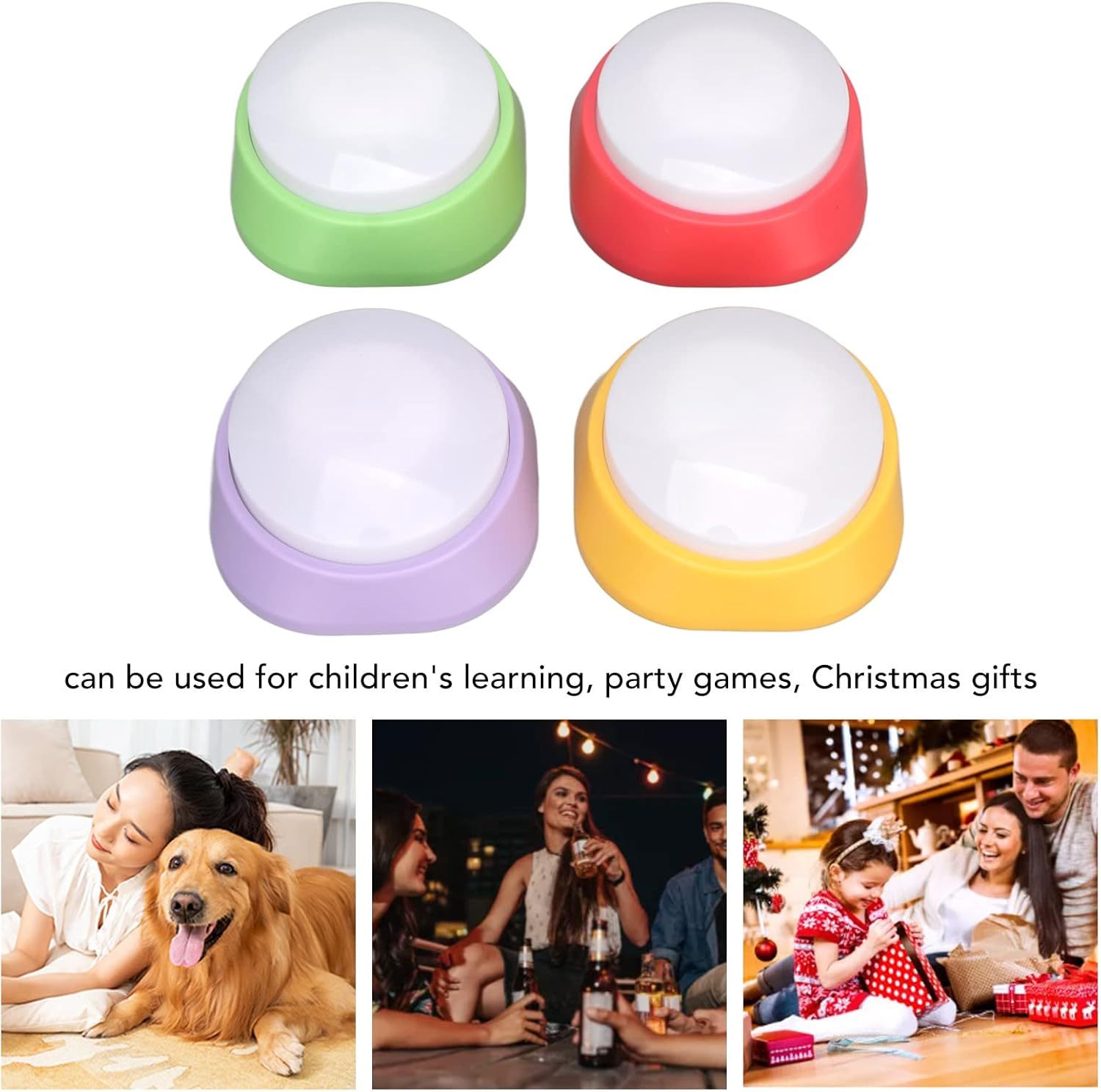 Voice Recording Button, Dog Buttons for Communication, Pet Training Buzzer, 30 Seconds Record and Playback, Funny Study, Office, Home, 4Th image number 6