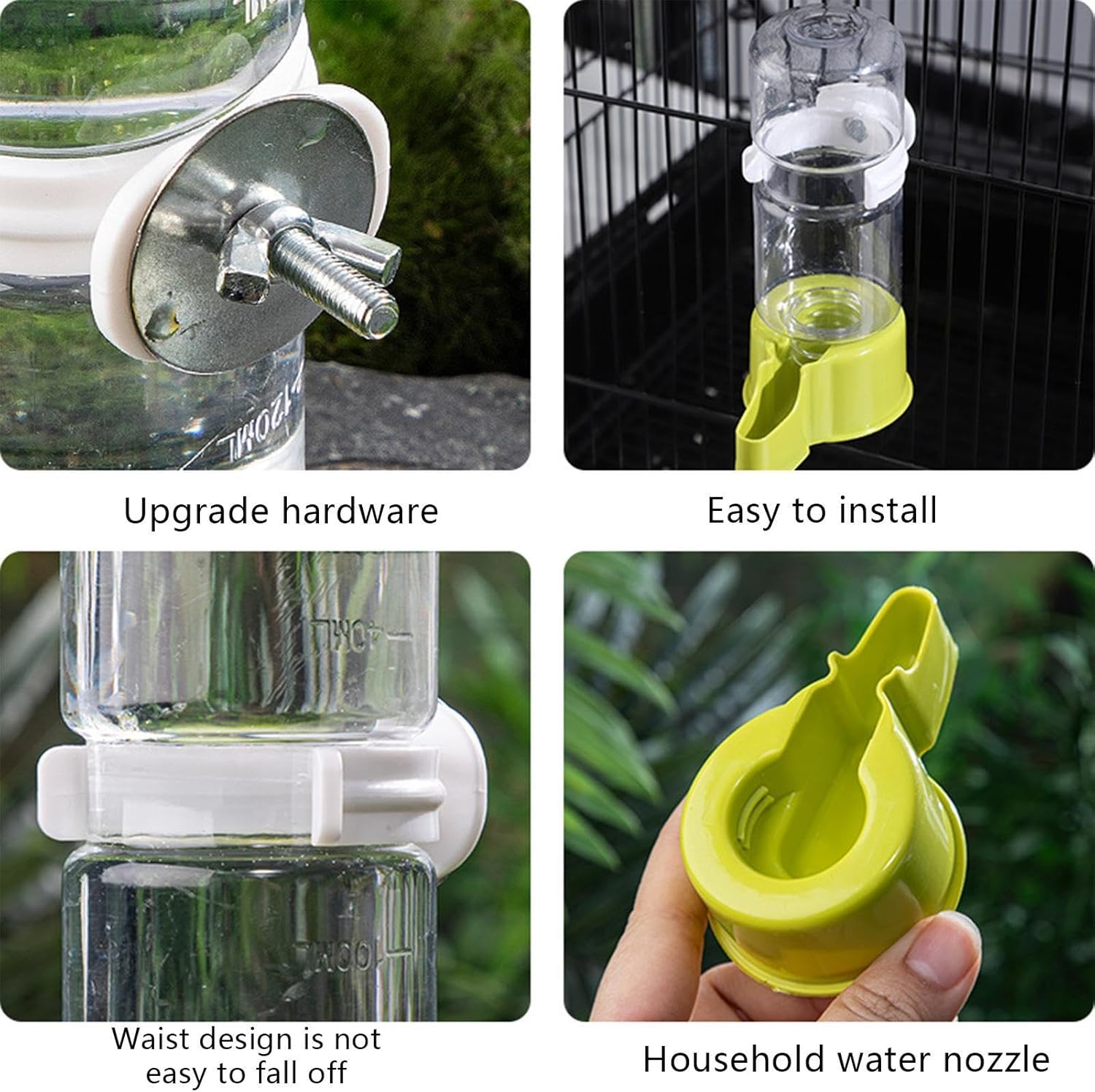 Automatic Bird Water Dispenser - 140ML Large Capacity Parrot Water Dispenser - Spill Proof Water Dispenser for Rutins, Budgies, Finches, Starlings image number 4