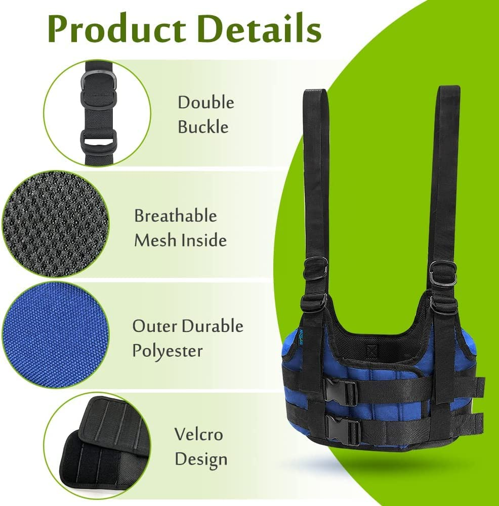 Back Stretcher Decompression Belt Lumbar Traction Inversion Table Alternative Spinal Decompression Machine Harness Back Stretching Realignment Device Herniated Disc Back Pain Relief (L 42~50") image number 4