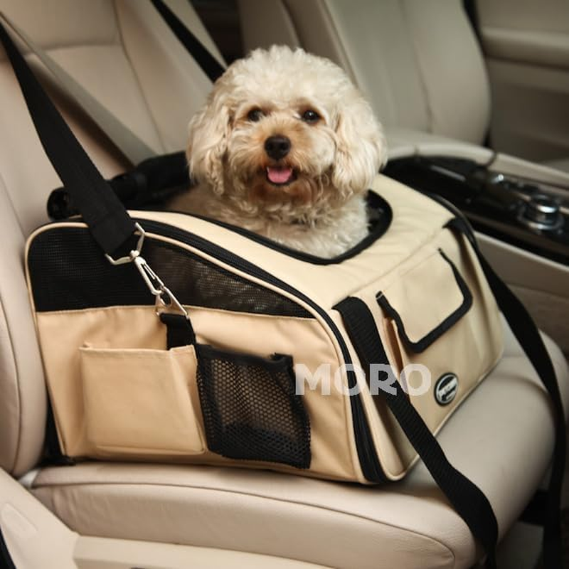 Pet Carrier Dog Cat Car Booster Seat Portable Soft Cage Travel Bag Foldable (Grey)