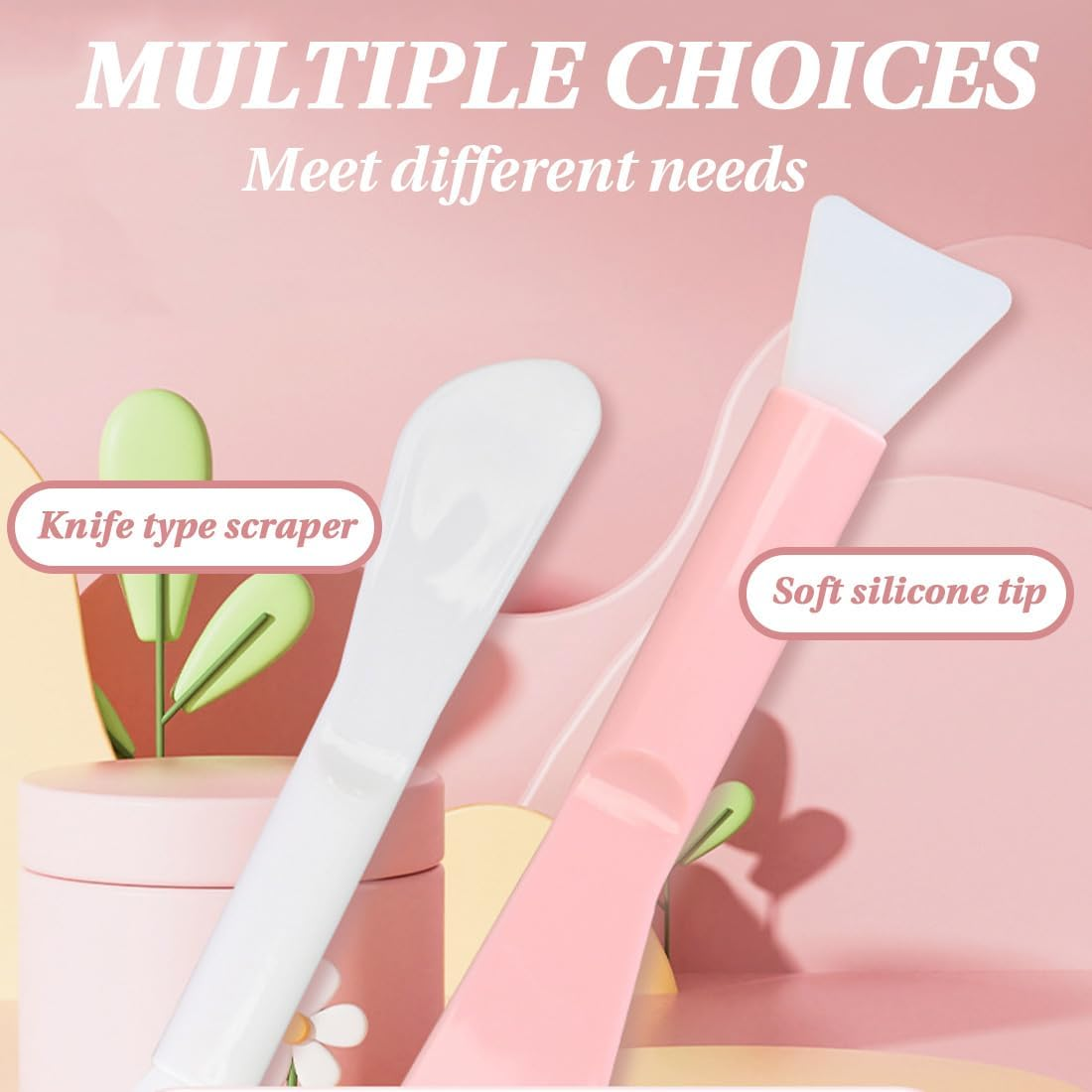 DWFEYOI Pack of 3 Silicone Face Masks Brush Applicator Face Masks Spatula Face Masks Brush Skin Care Applicator for Face Mud Clay Mask DIY Modelling Mask Body Lotion image number 4