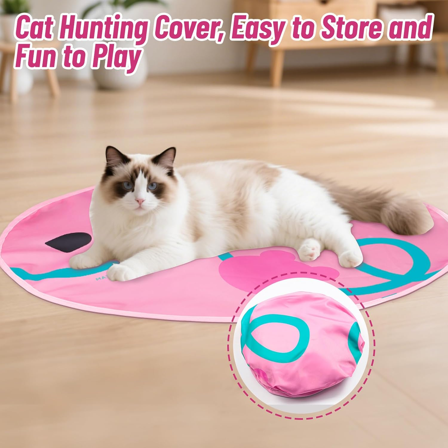 Interactive Cat Toy - New Upgraded Cat Puzzle Toys with Smart Jumping Balls for Pets, Oxford Fabric Wear-Resistant and Scratch-Resistant, Stimulate Hunting Instincts, Suitable for All Ages
