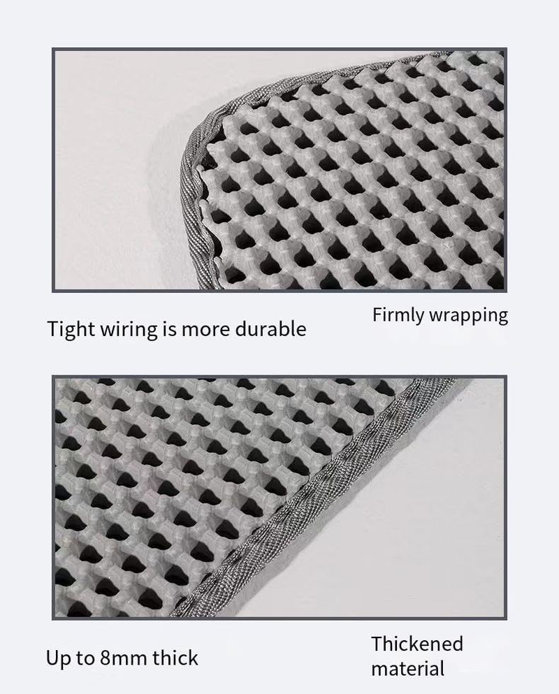 Waterproof Cat Litter Mat, Double Layer EVA, Odor-Free Large Grid, Urine Proof, Easy Cleanup (Pink, 30 * 30Cm)