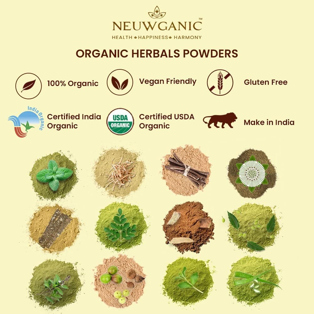 Neuwganic - Organic Bhringraj Powder | India Organic and USDA Organic Certified | Ideal for Hair Care | 200 Gm Pack of 1 image number 6