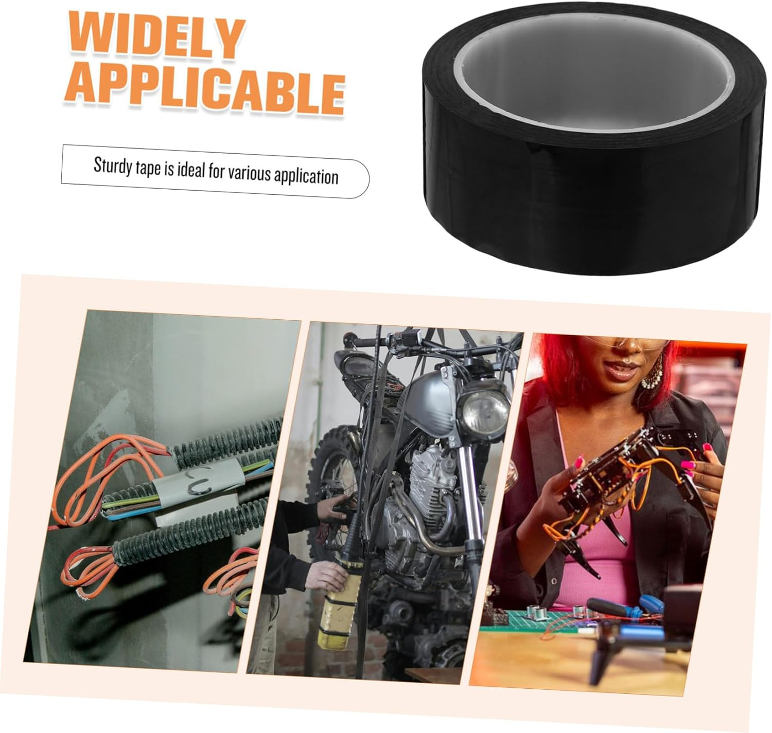 ULTECHNOVO High Temp Resistant Black Duct Tape Heatproof Light Dimming Tape No Residue Led Light Blocking Blackout Window Cover image number 5