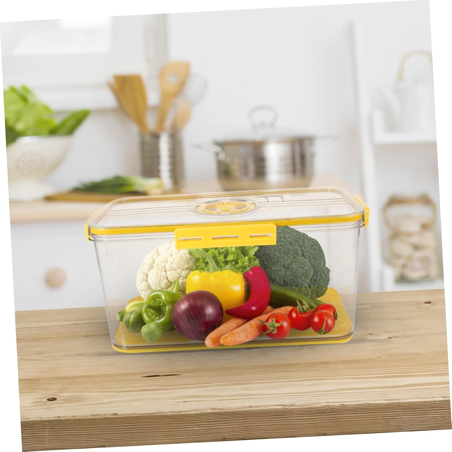 GRADENEVE Bread Box with Timing Lid and Airtight Seal Reusable Toast Storage Container for Fridge and Freezer Keeping Bread Fresh Easy to Clean Kitchen Food Organizer image number 6