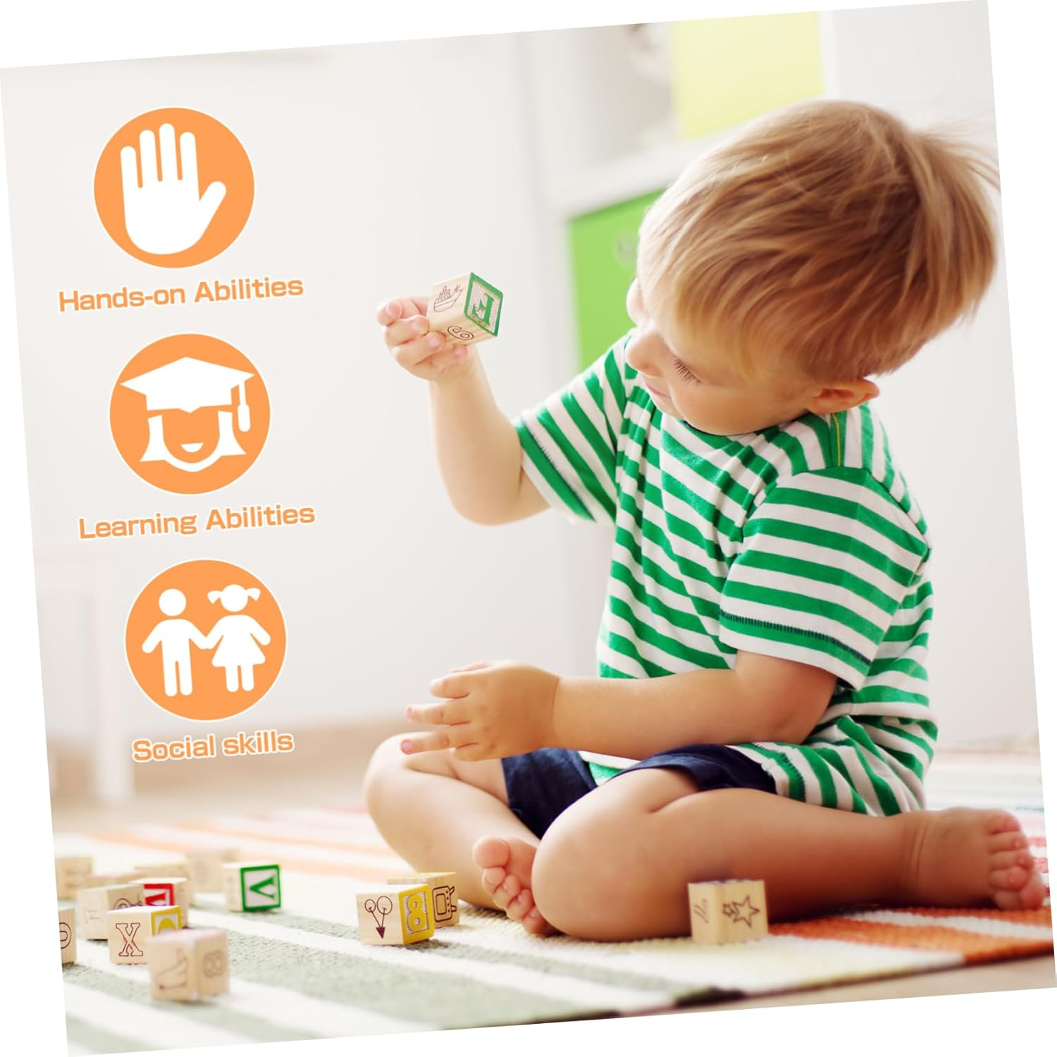 Garneck 100 Pcs 2 Inch Unfinished Wooden Blocks - Solid Wood Square Cubes for Arts - Crafts Projects and Puzzle Making