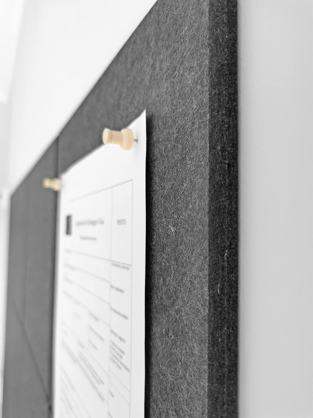 Office Cork Board Alternative | Gray Felt Tiles (12-Pack) | Felt Bulletin Board for Home | Wall Organizer for Office | Large Cork Boards | Pin Board Display | Dart Board Wall Protectors | Gray Black - Light Gray image number 4