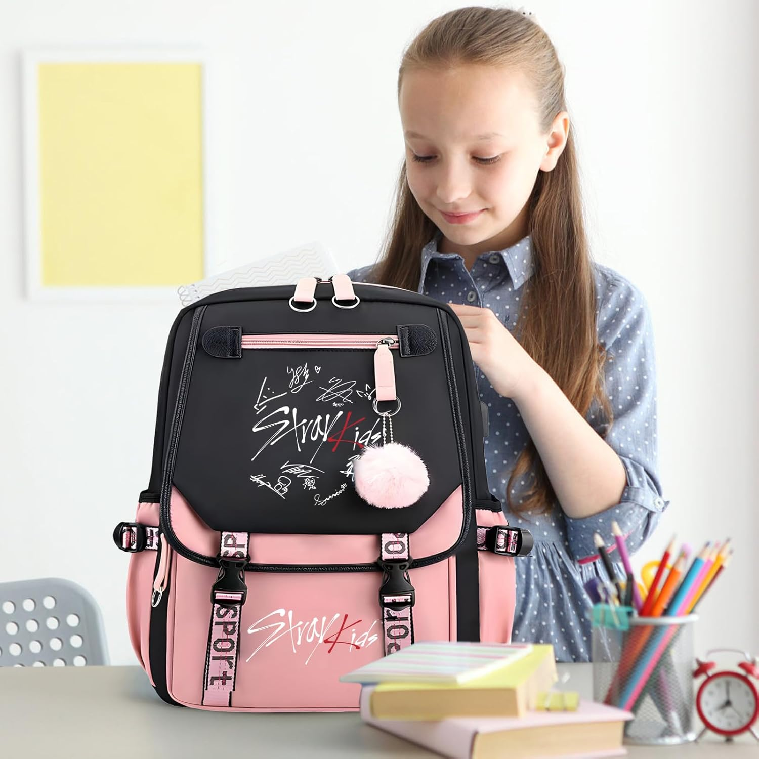 SERTAS Stra-Y Ki-Ds Backpack Merchandise K-Pop Fan Gifts Bag Korean Lightweight Travel Daypack for Stray Fans image number 5