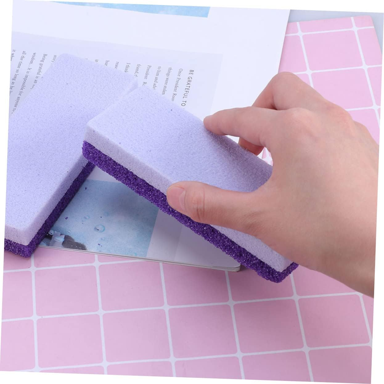 Gogogmee 5Pcs Double Sided Pumice Stone Foot Care Ergonomic Dead Skin Callus Remover Durable PU Exfoliating Scrubbers for Smooth Skin Purple