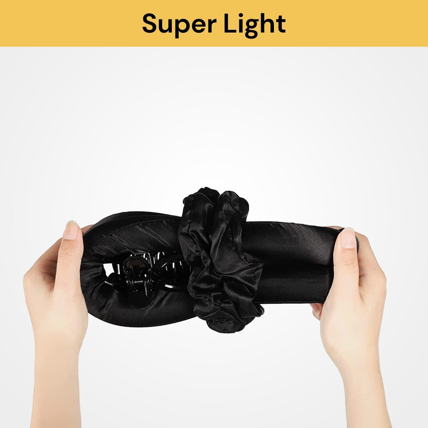 EZONEDEAL Heatless Curling Set, Overnight Hair Rollers for No-Heat Soft Curls, Rod with Hair Claw Clip, Natural Soft Wave DIY Styling Tool, Headband - Black image number 5