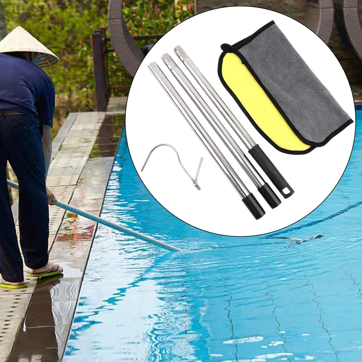 Pool Robot Hook | Pool Robot Vacuum Cleaner Pole Hook Set, Cleaning Tools, Hangers, Household Use, Garbage Removal, Underwater Care, Garden Maintenance image number 4