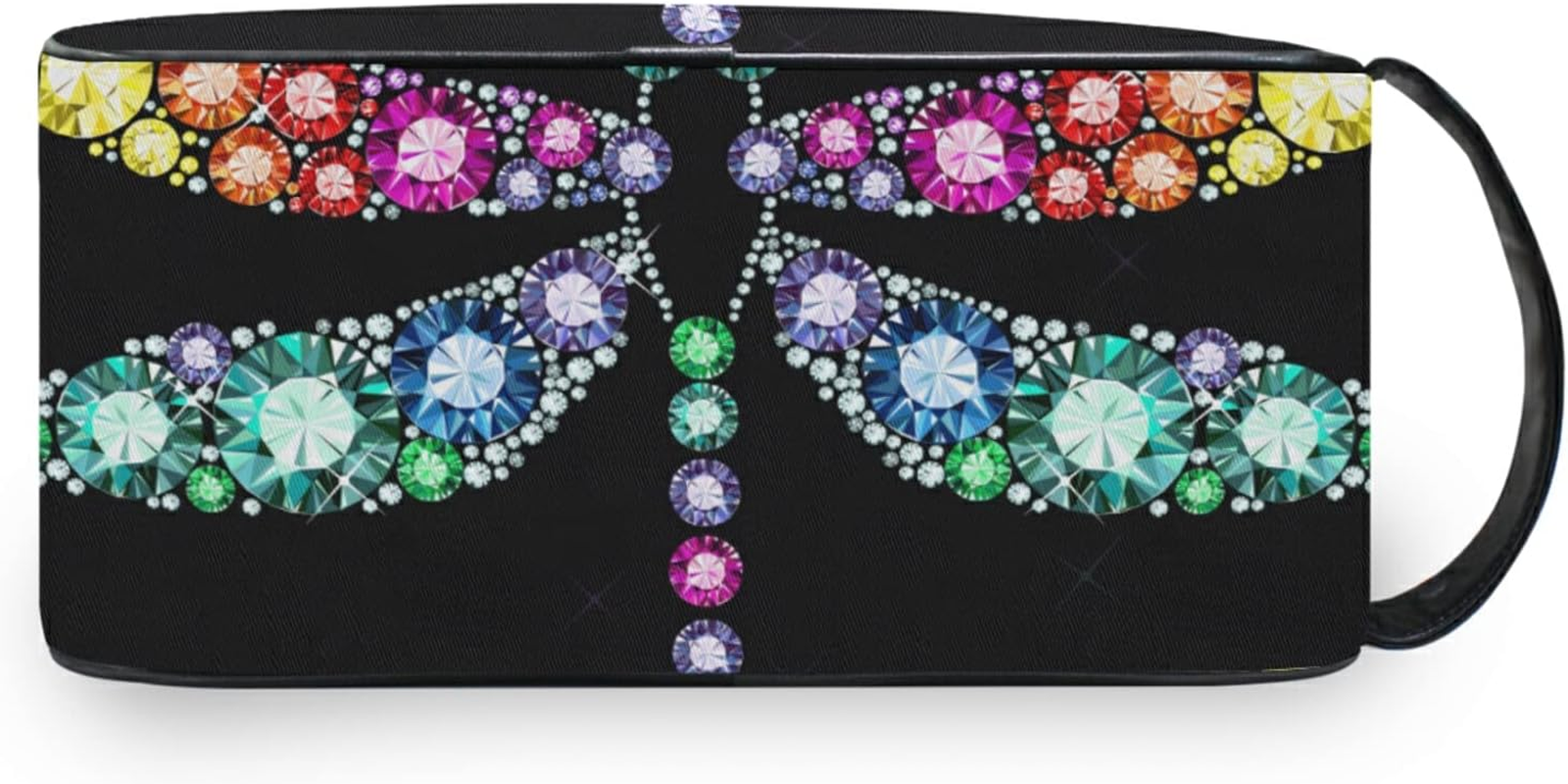 Toiletry Bag Unisex Cosmetic Bag Dragonfly Travel Organizer PU Leather Travel Cosmetic Case, Dragonfly, One Size - Dragonfly image number 4