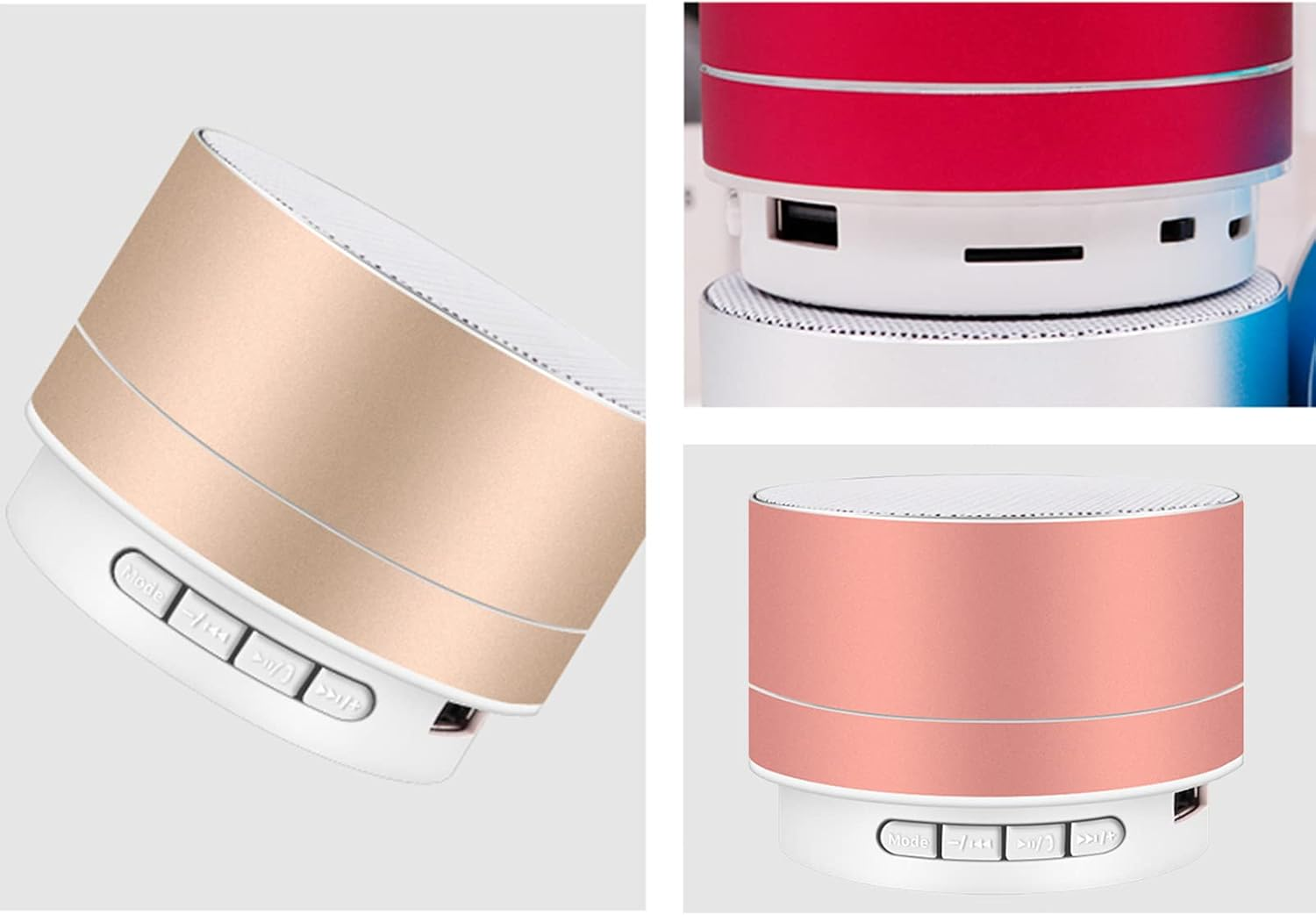 BT Speaker with 7-Color Lights Small Wireless Portable USB Rechargeable for Travel Outdoors Home Office Music 360 Surround Sound 10M Support U Disk TF Card MP3 Playback Fashion Tech Design image number 4