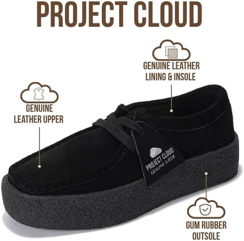 Project Cloud Genuine Leather Womens Shoes - Non-Slip Platform Loafers for Women with Memory Foam Insole - Stylish Oxford Fall Shoes for Women 2025 (WALLYCHUNKY)