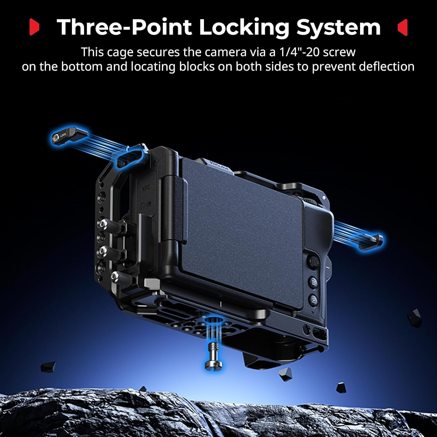 Smallrig Camera Cage for Nikon ZR with Silicone Grip and Cable Clamp for HDMI, Aluminum Alloy Full Camera Cage with Cold Shoe, Anti-Twist Design, Built-In Quick-Release Plate for Arca -5467 image number 5