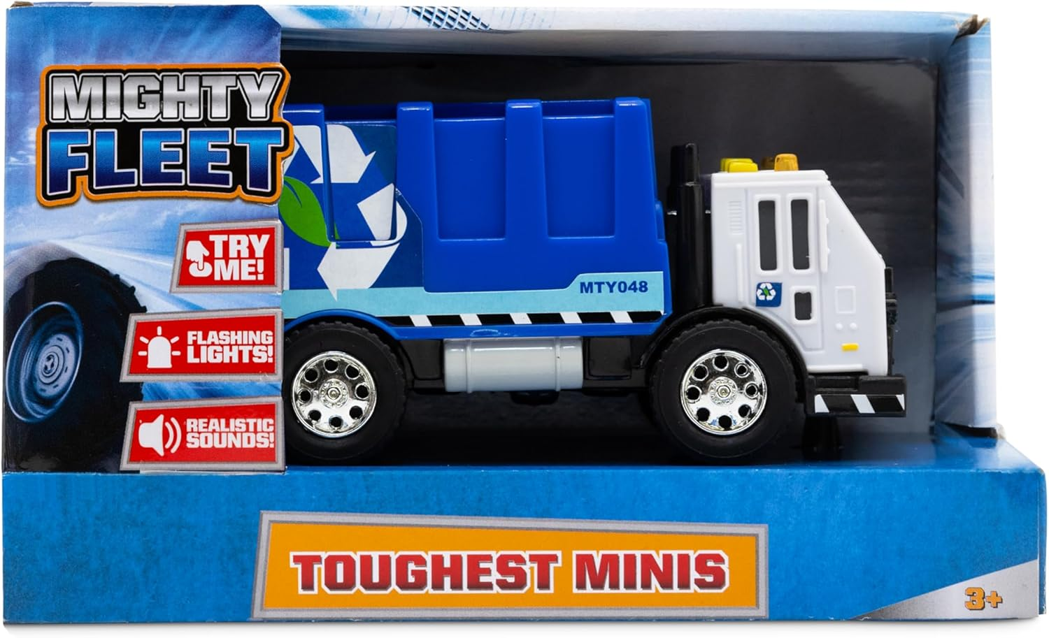 Mighty Fleet Toughest Minis 5" Garbage Truck Toy W/Lights & Sounds, Realistic Design & Batteries Included - Age 3+ image number 5