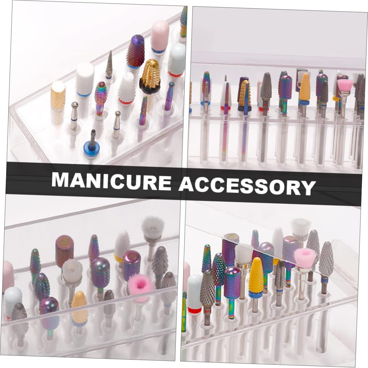 ADOCARN 30-Slot Nail Drill Bits Storage Case Manicure Polishing Head Organizer for Nail Technicians Easy Access image number 6