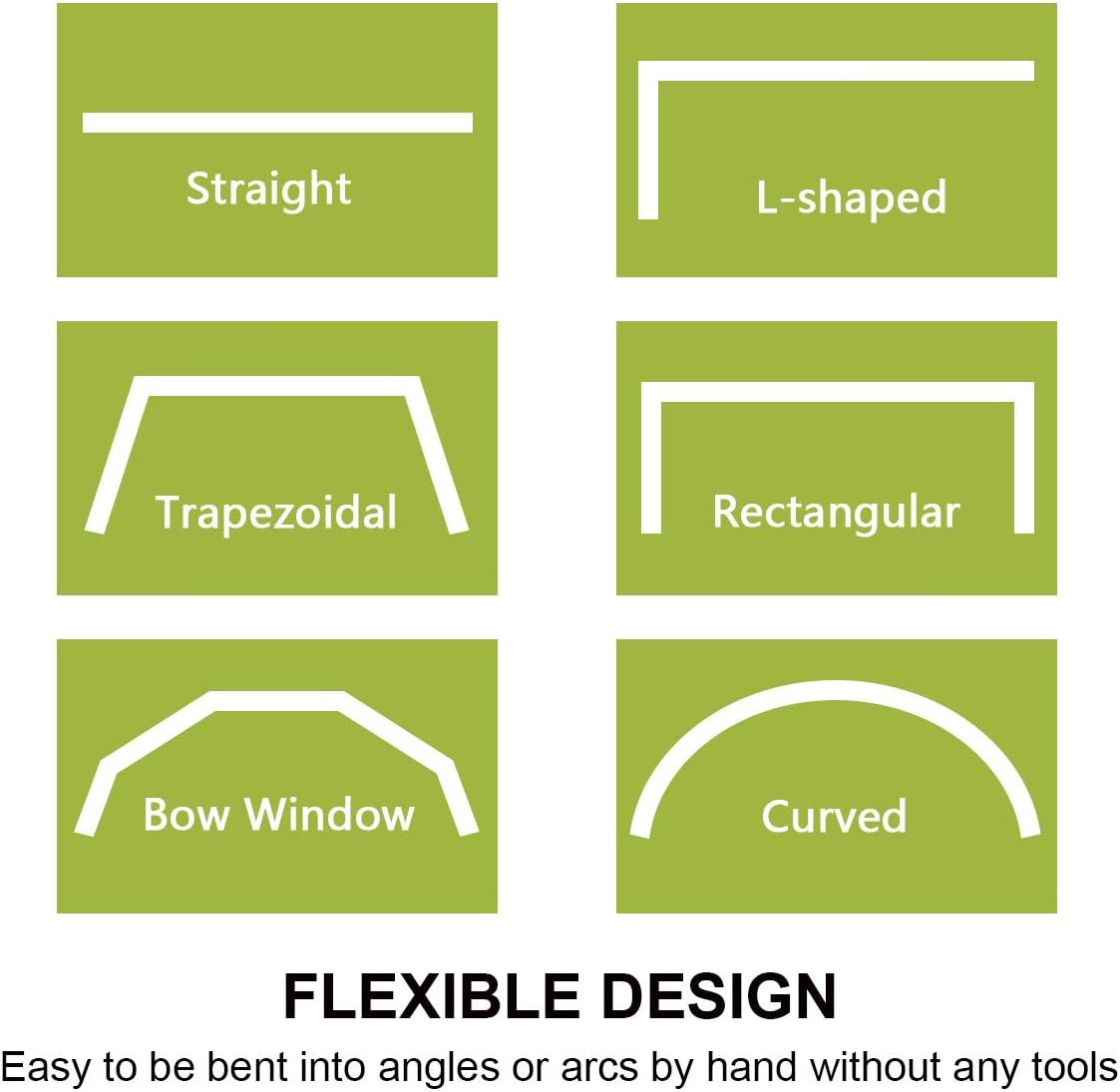 Kxlife Flexible Bendable Curtain Track, Curved Ceiling Track for Curtains, Room Divider Track System (20 Ft) image number 1