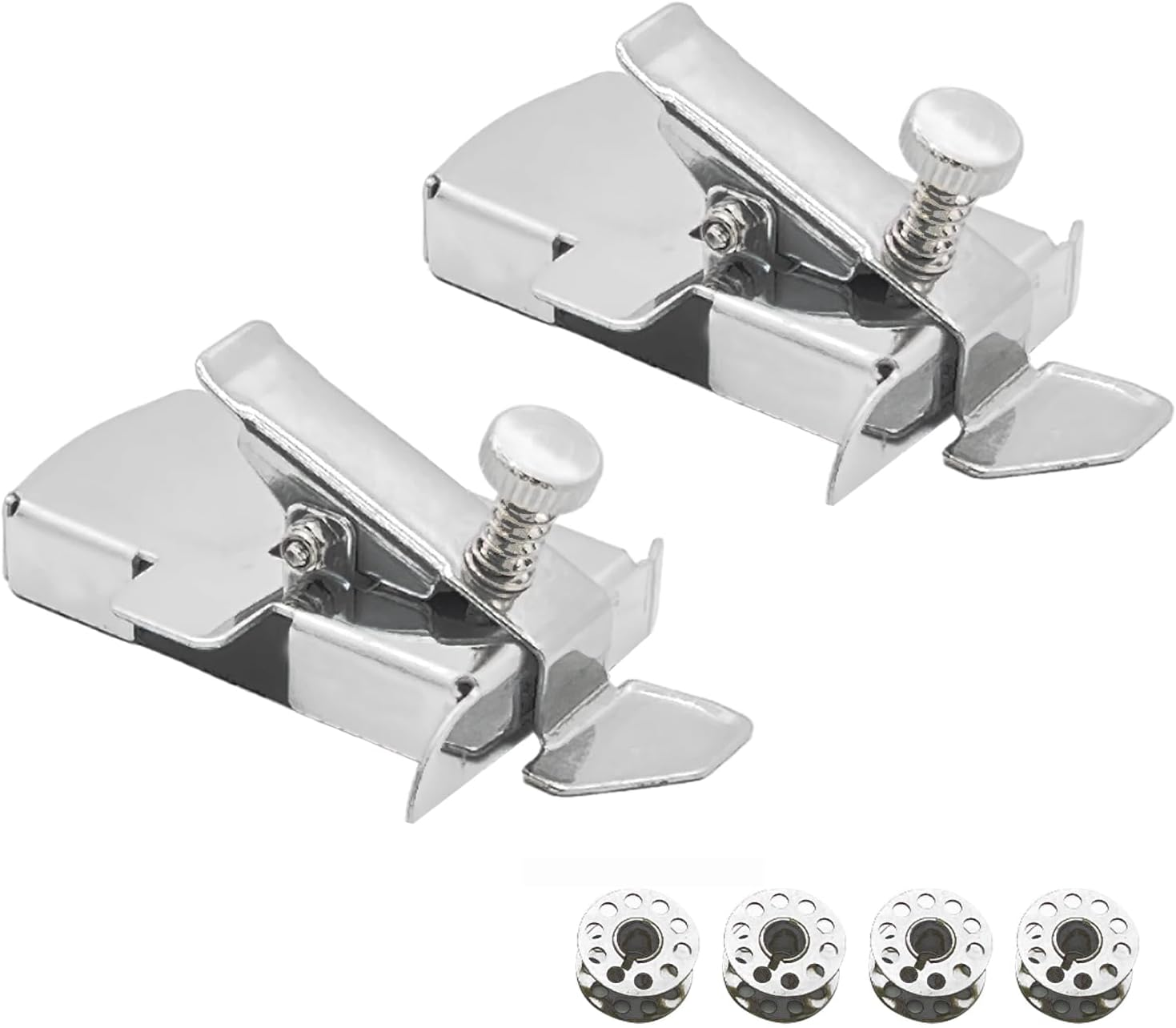 2 Pack Magnetic Seam Guide Stainless Steel Sewing Edge Guide with 4 Thread Spools - Professional Sewing Tool for Fabric Marking, Seam Ripping, and Quilting image number 1