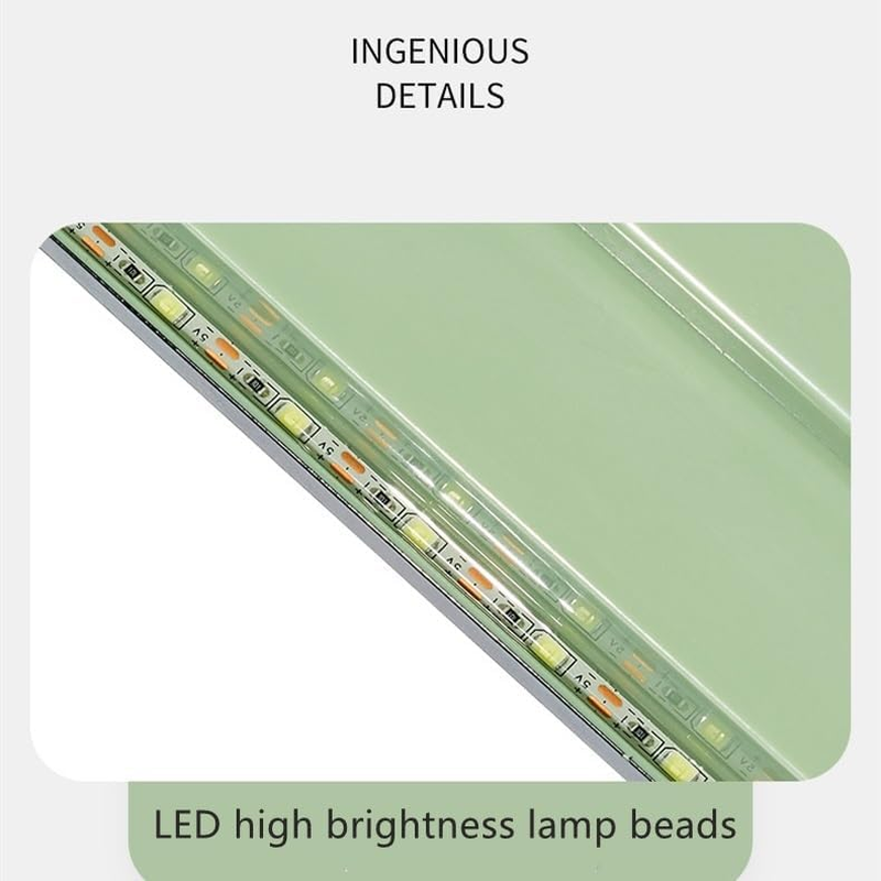 Tabletop Storage Fish Tank - 2 Gallon (9L) Extremely Narrow High Definition Acrylic Aquarium with Silent Pump Filtration System and LED Lights (Greener) image number 1