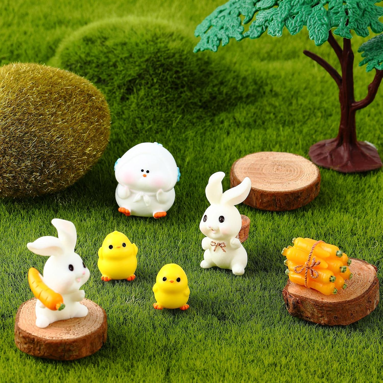 32 Pecies Mini Filled Easter Eggs Colorful Easter Eggs with Bunny Toy Chick Bunny Miniature Figures Surprise Egg for Kids, Easter Basket Stuffers Party Favors image number 1